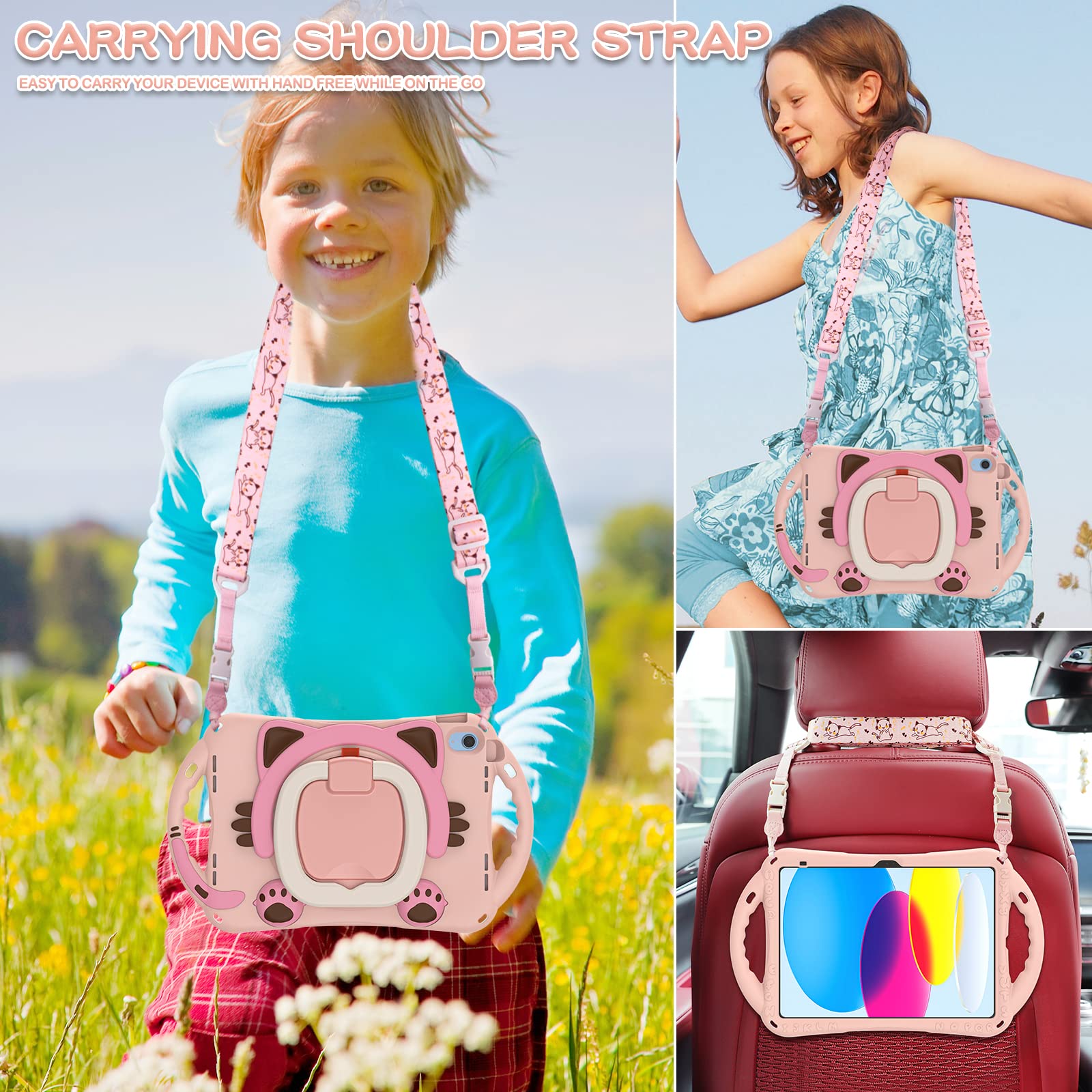 Batyue Case For Ipad 10Th Generation, Cute Cat Case For 2022 10.9 Inch Ipad (10Th Generation),Rugged Heavy Shockproof Protection