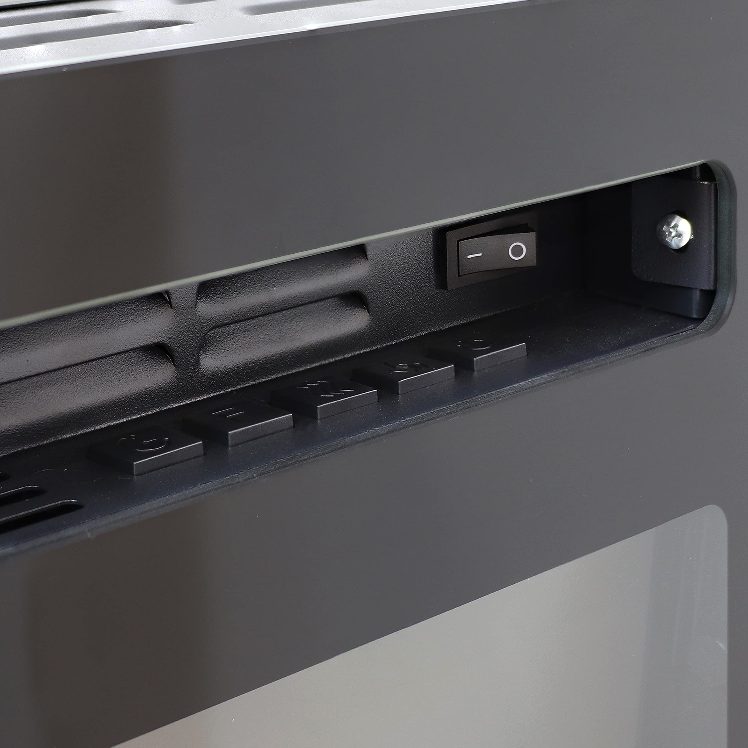 Sunnydaze Sophisticated Hearth 50 Inch Indoor Electric Fireplace   Wall Mounted/Recessed   3 Flame Colors   Black