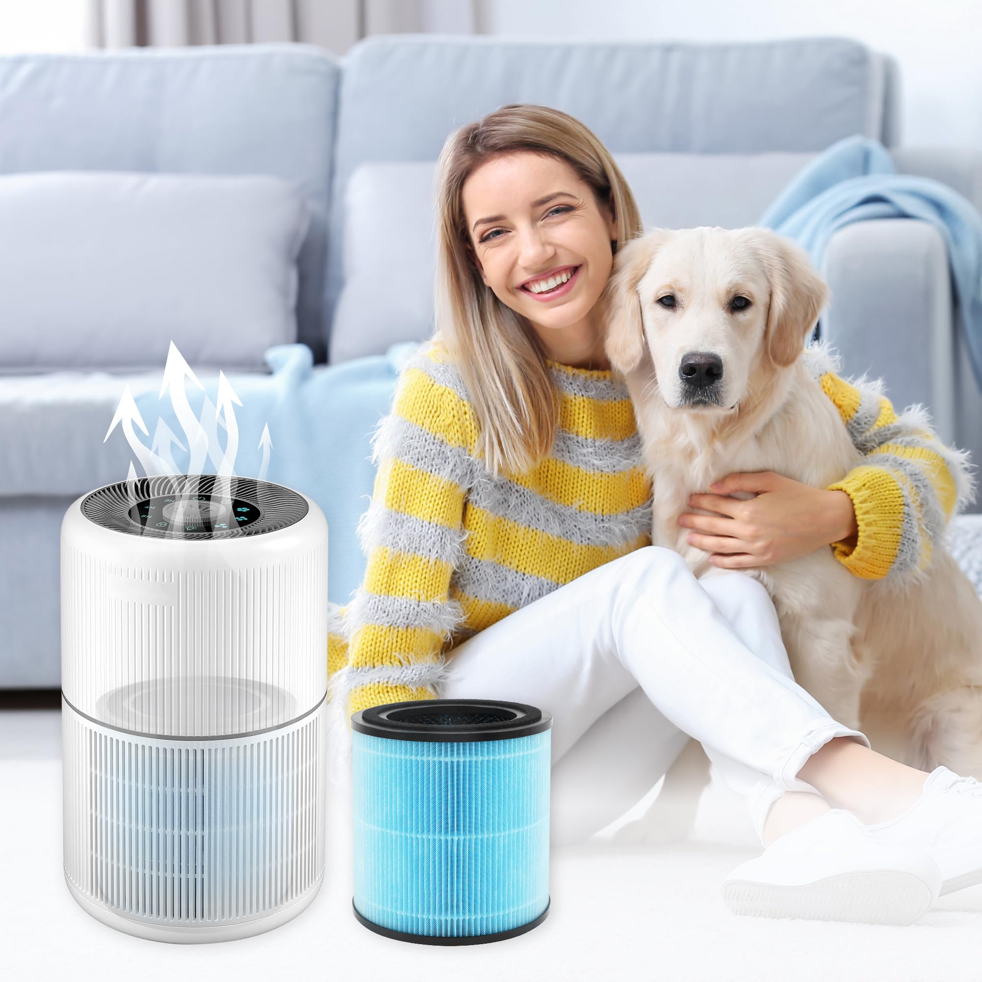 4 Pack Ap0601 Replacement Filters Compatible With Airtok Air Puri Fier, 4 In 1 H13 True Hepa Filters, High Efficiency Activated