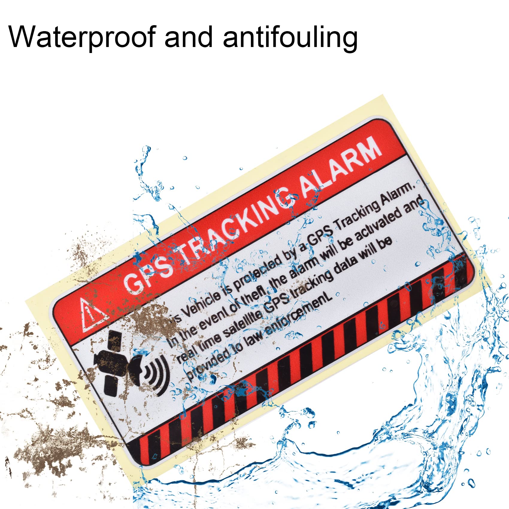 10 Pcs Gps Tracking Sticker, Car Alarm Sticker, Self Adhesive Anti Theft Car Decals With Gps Tracking Warning Sign, 2 X 4 Inch