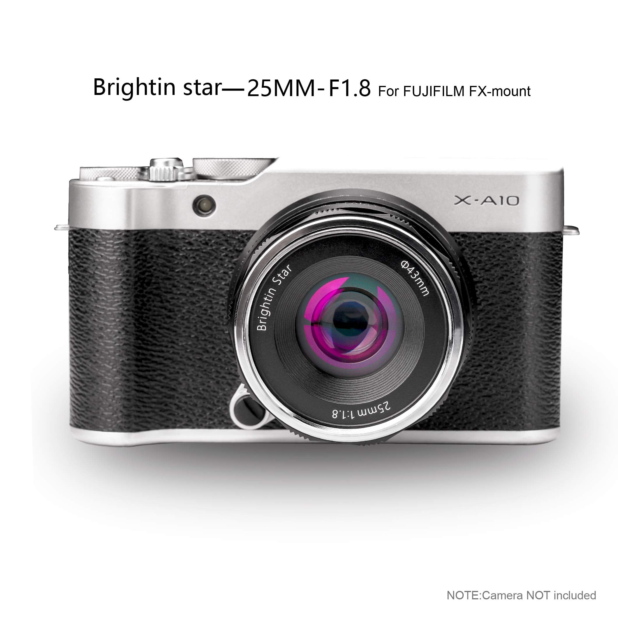 Brightin Star 25Mm F1.8 Wide Angle Manual Focus Prime Lens For Fujifilm Xf Mount Mirrorless Cameras  Aps C Mf Large Aperture Fix