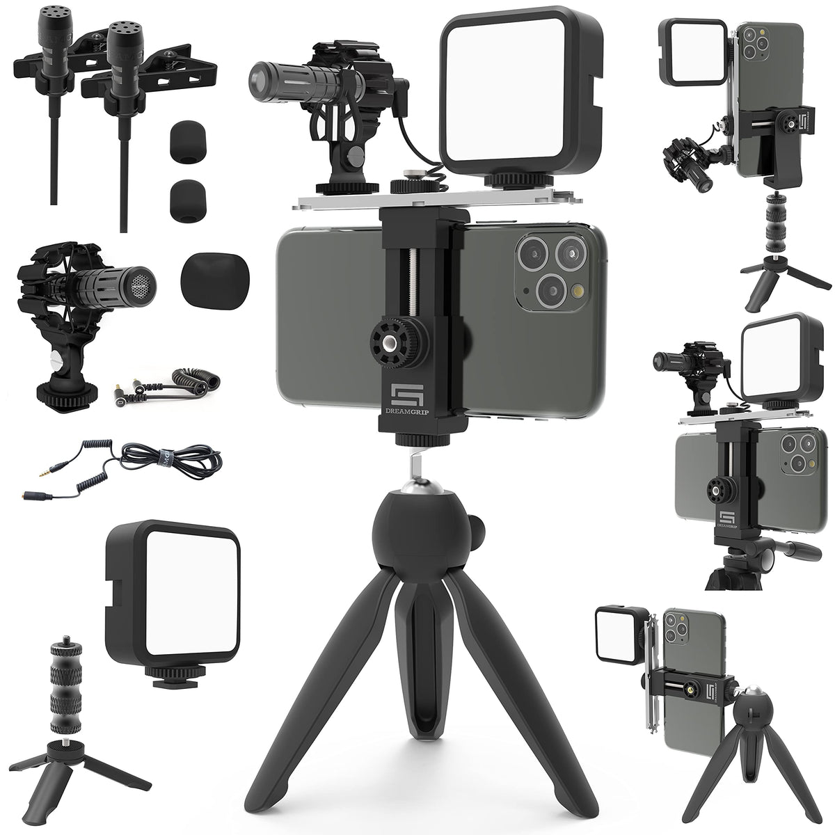 Dreamgrip Scout Mojo 2 Plus Modular Rig Kit With 3 Microphones,Led Light,And All-In Accessories Set For Pro Video Production Wit