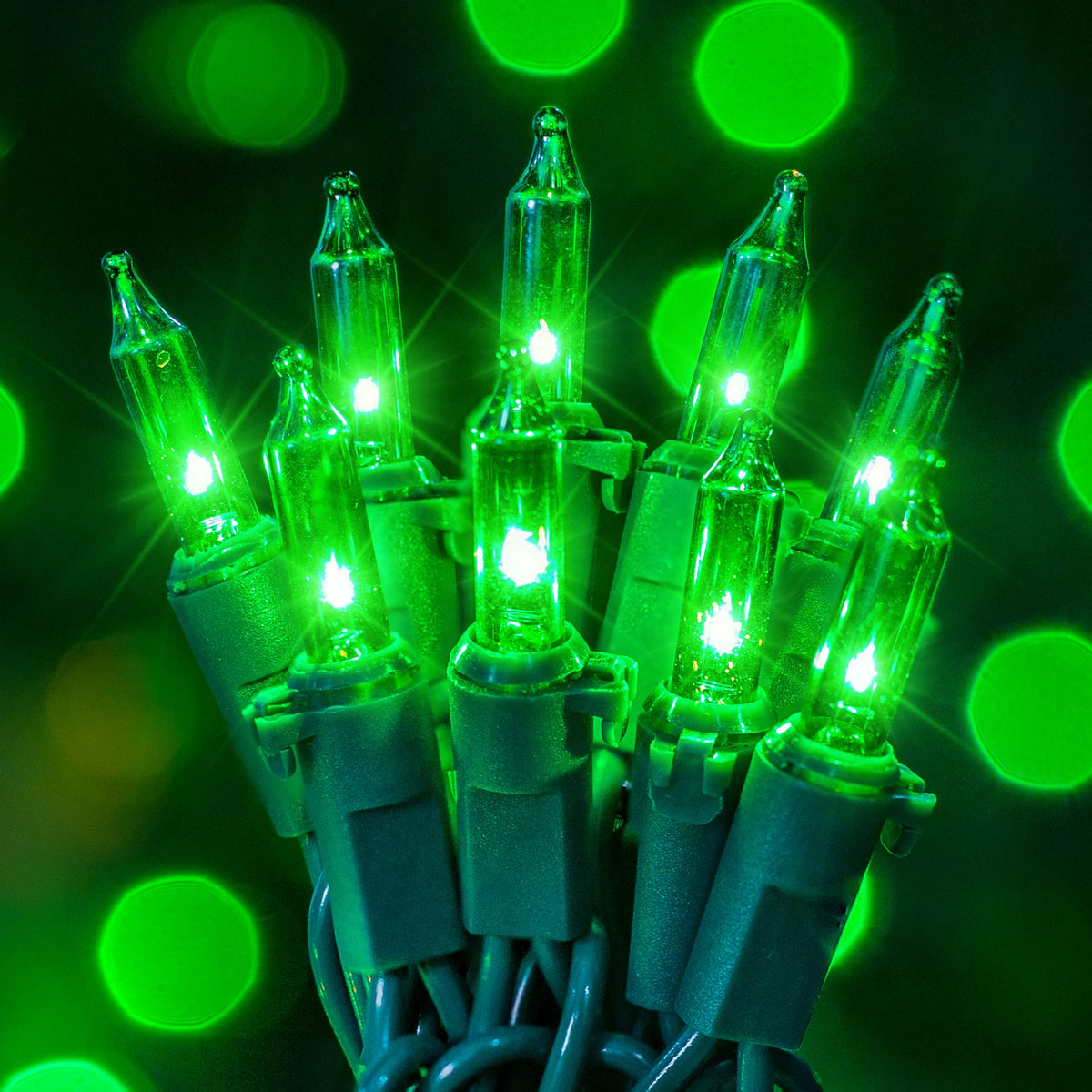 Hopolon St Patricks Day Mini String Lights, 2Pack 50Count 13Feet Incandescent Bulb Waterproof Green Fairy Lights Plug In For Ind