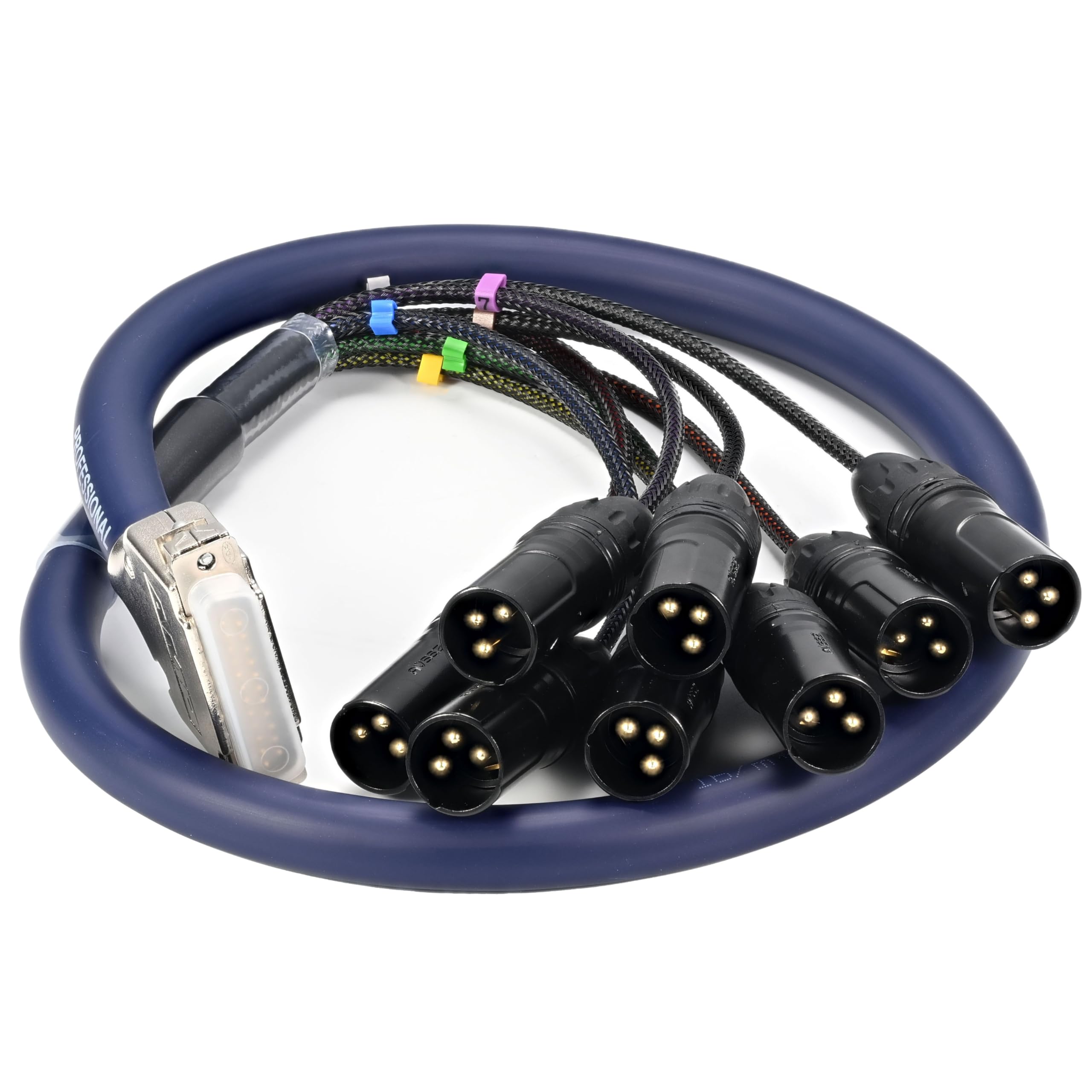 3.28ft/1M DB25 Male to XLR Male Snake, 8 Channel 3 Pin XLR Snake Cable with db25 Connector for Mixing Consoles, Amplifiers, and