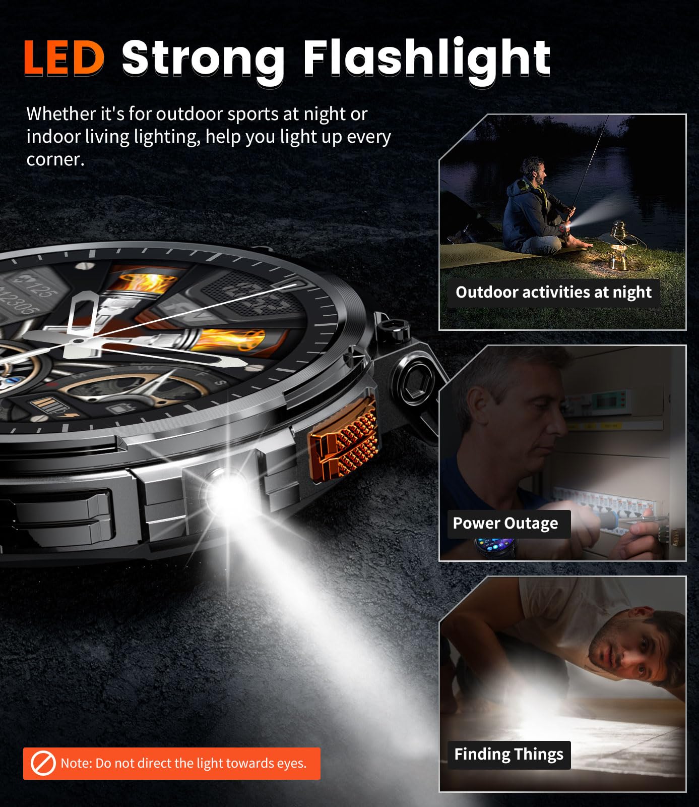 Lige Smart Watch For Men With 1.85'' Ips Touch Screen, Fitness Tracker With Flashlight/Ip68 Waterproof/120+Sport Mode Step Count