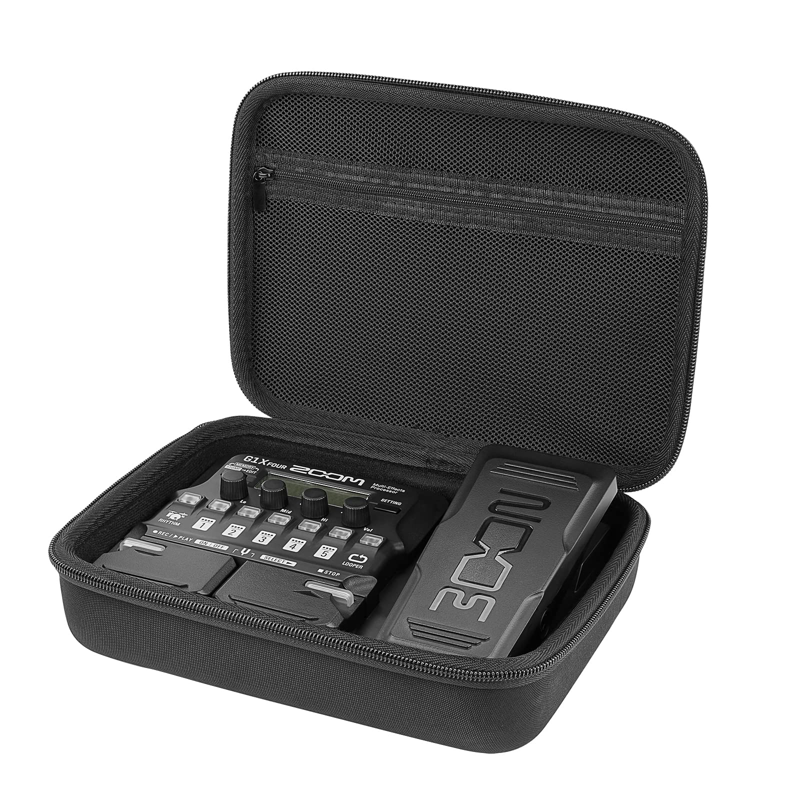 Musiin Premium Velvet Hard Case Compatible With Zoom G1X Four Case B1X A1X Guitar Bass Multi Effects Processor Pedal Cover(Black
