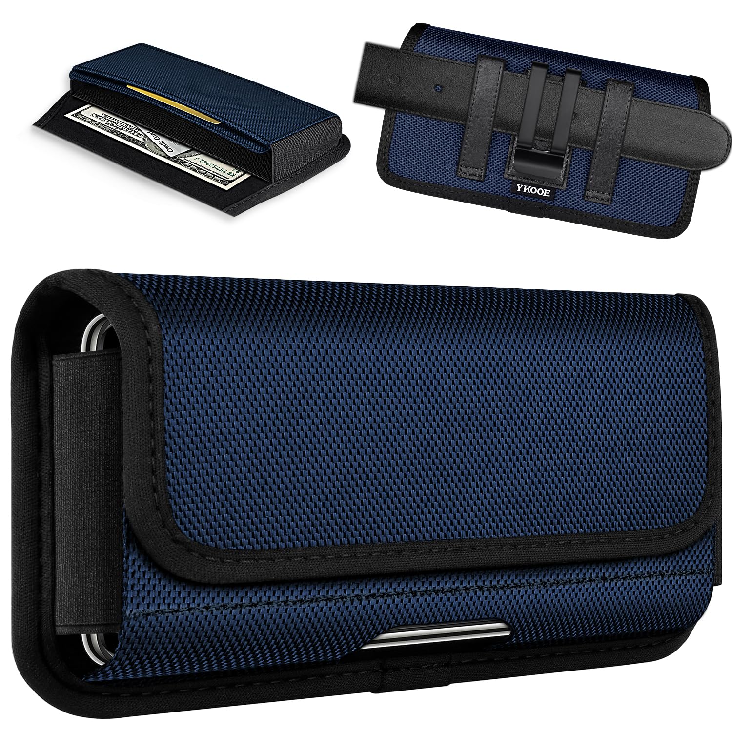 Ykooe Rugged Nylon Holster Compatible With Iphone 16, 16 Pro 15, 15 Pro 14, 14 Pro 13, 13 Pro 12, 12 Pro 11, 11 Pro, Xr, Galaxy