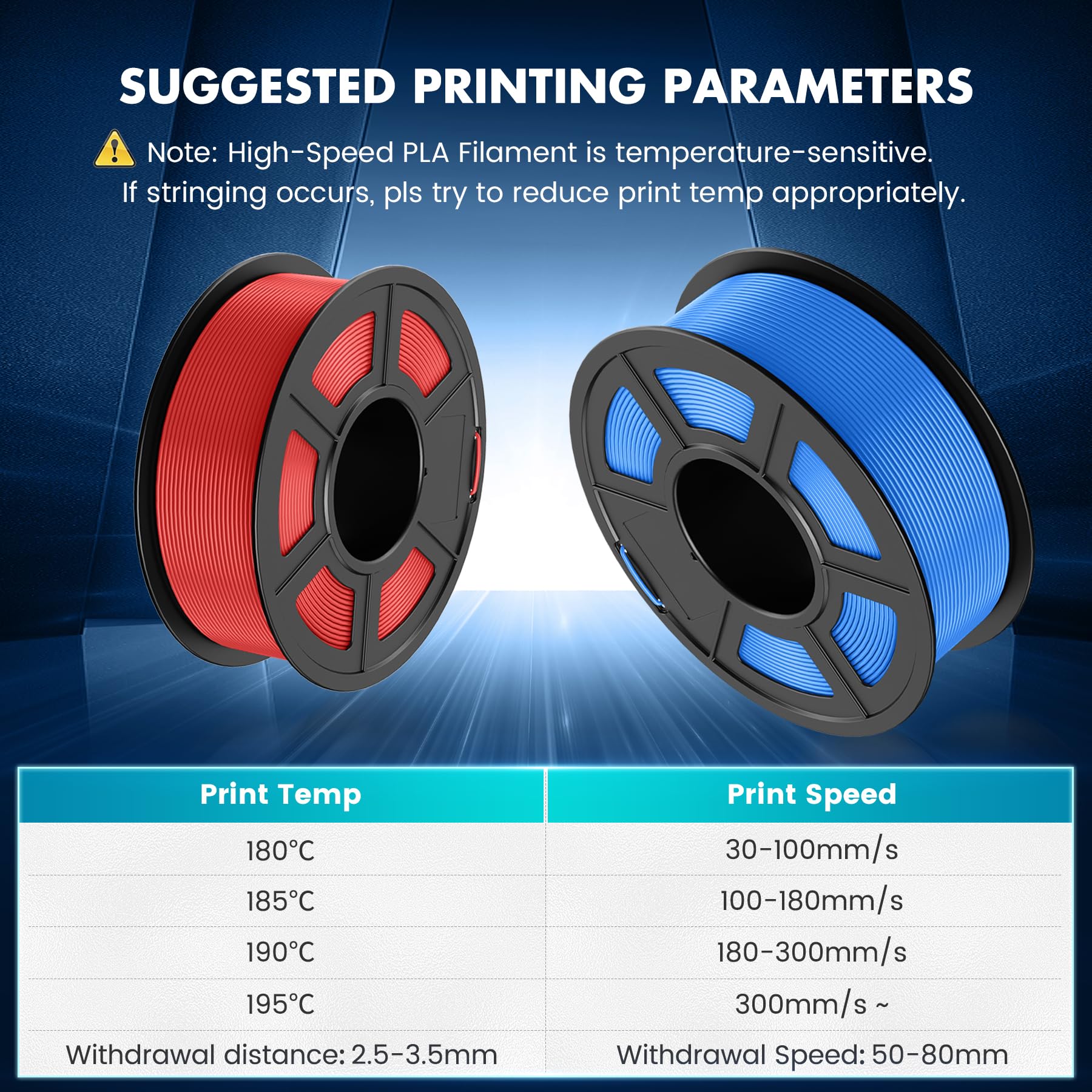 Sunlu 4Kg High Speed Pla Filament 1.75Mm, 30Mm/S   600Mm/S Print Range, 3D Printer Filament 4Kg, 1Kg Per Spool, Pack Of 4, 4 Col