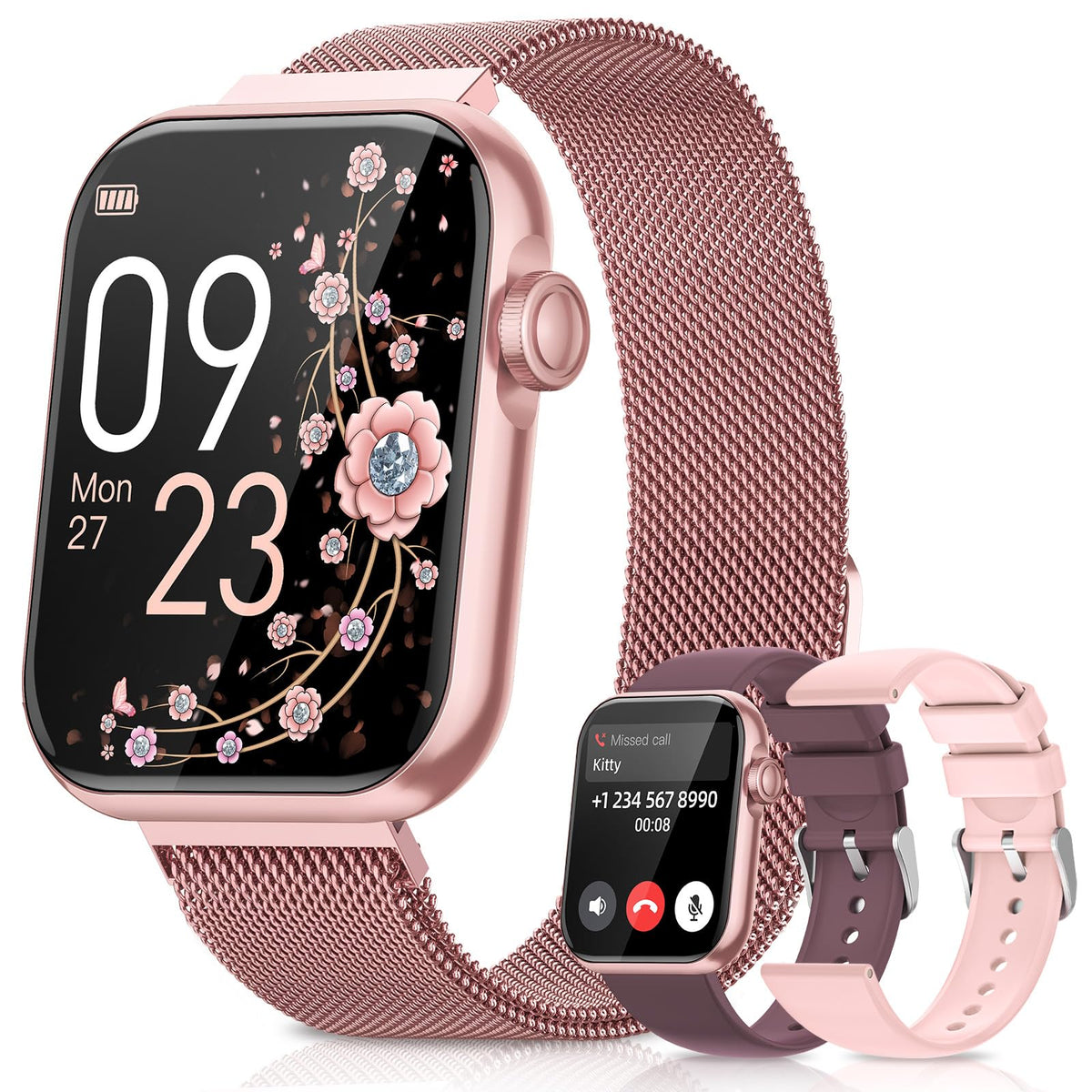 Smart Watches For Women,Fitness Tracker Smartwatch For Android Phones/Iphone Compatible,1.85'' Womens Watch With Blood Pressure 