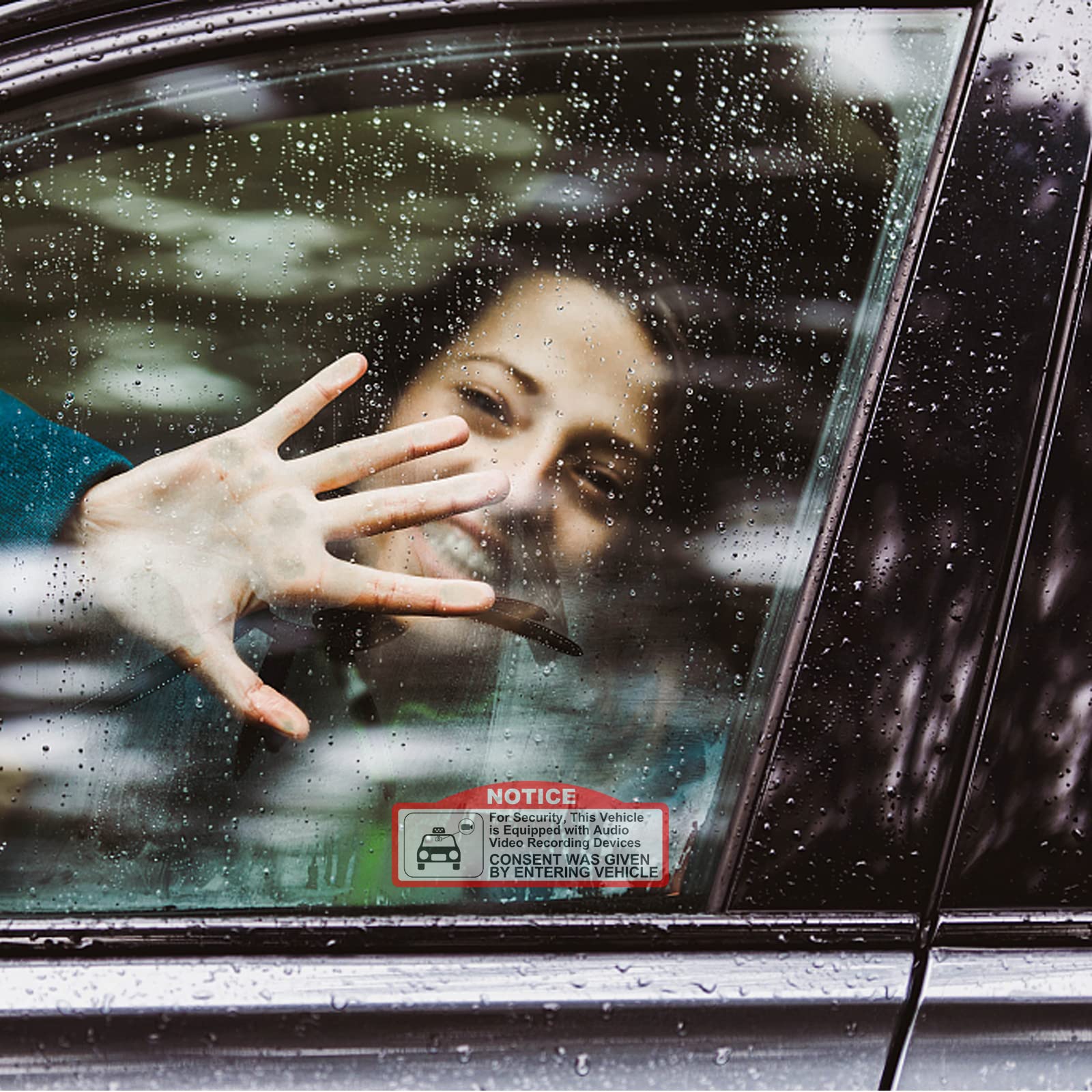 Keanboll 4 Pcs Car Video Recorder Stickers,Camera Audio Video Recording Window Cars Stickers,(9 X 3.5 Cm/W X H) Double Sided Vin