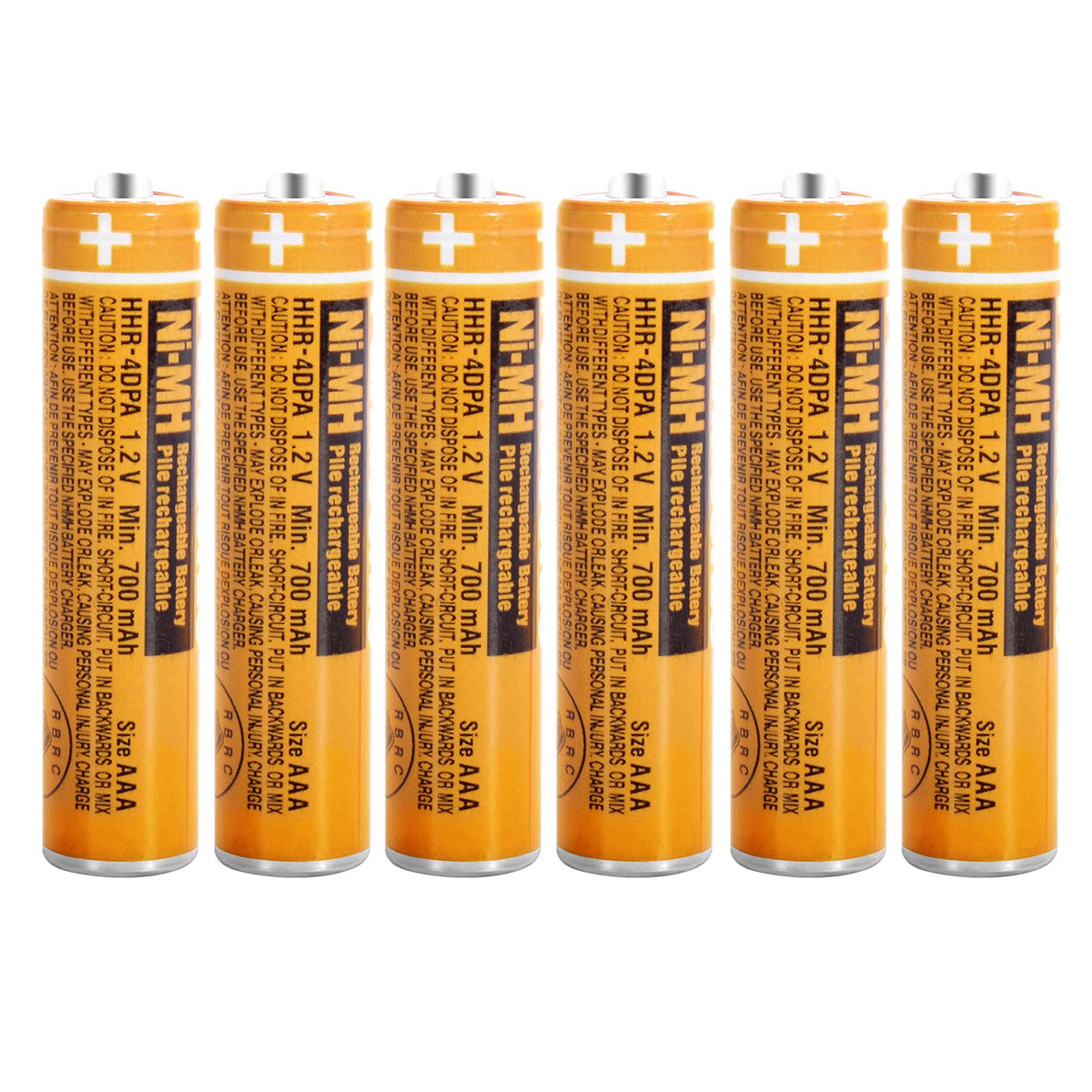 Eocik 6 Pack Hhr 4Dpa Ni Mh Rechargeable Aaa Batteries For Panasonic 1.2V 700Mah Aaa Rechargeable Battery For Cordless Phones