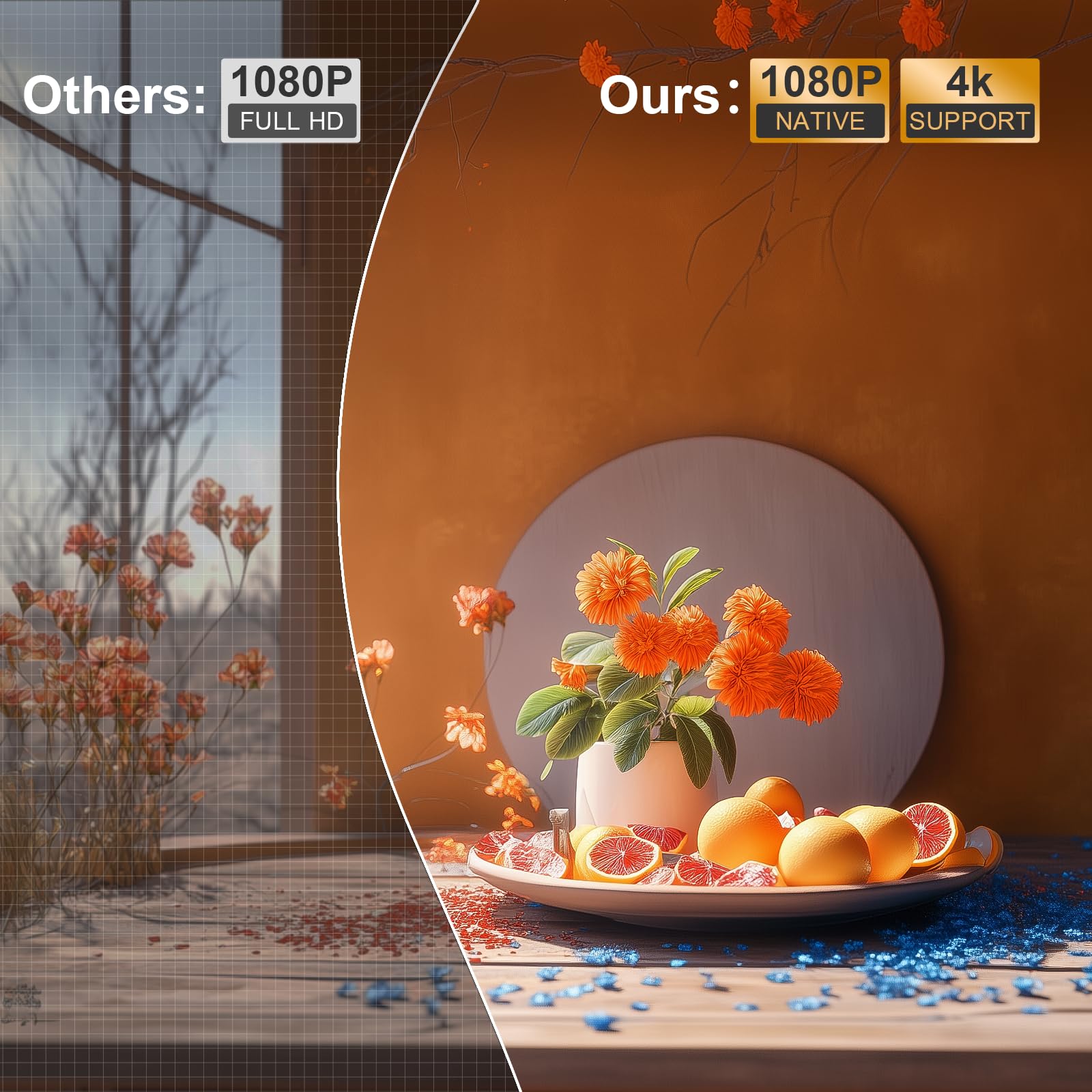 [Auto Focus] Projector With Android System, Xuanpad Portable Projector With Wifi 6 And Bluetooth, Auto Vertical Correction, Full