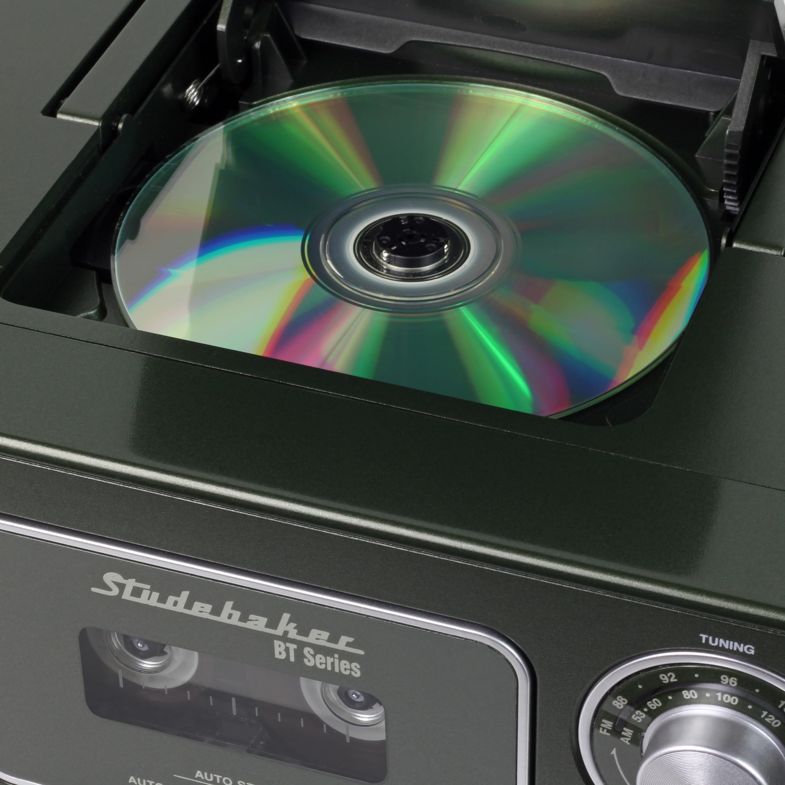 Portable Stereo Cd Player With Bluetooth, Am/Fm Stereo Radio And Cassette Player/Recorder (Cyprus Green)