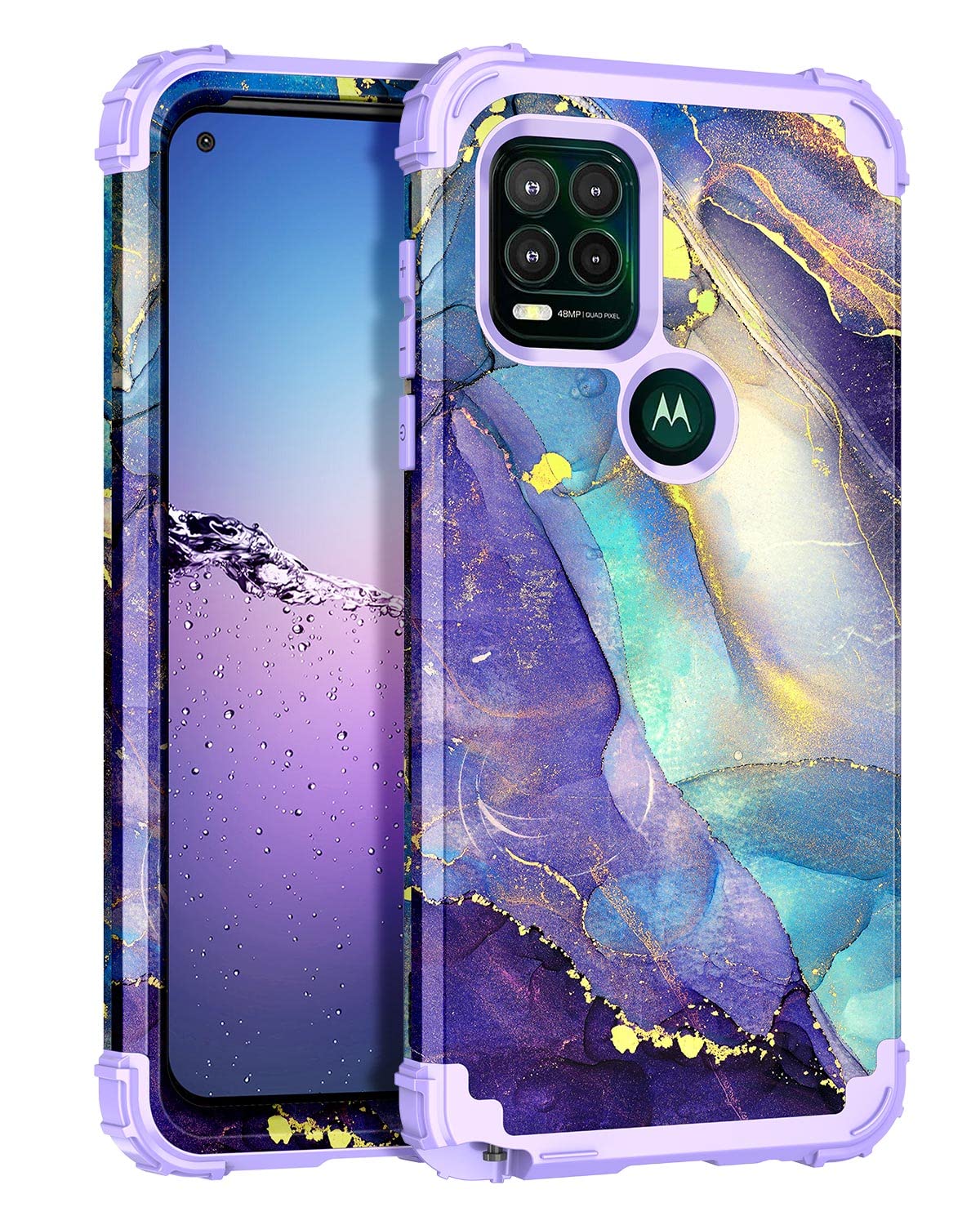 Rancase For Moto G Stylus 2021 5G Case,Three Layer Heavy Duty Shockproof Protection Hard Plastic Bumper +Soft Silicone Rubber Pr