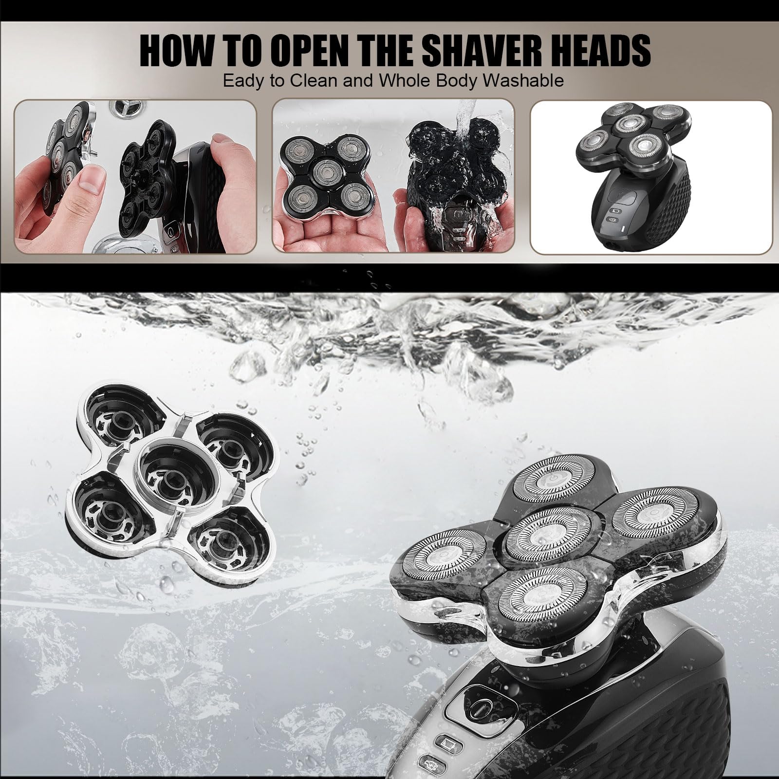 Shaver Replacement Head Compatible With Remington Electric Shaving Model Spr Xr7000,For Bald Men.(4Packs)