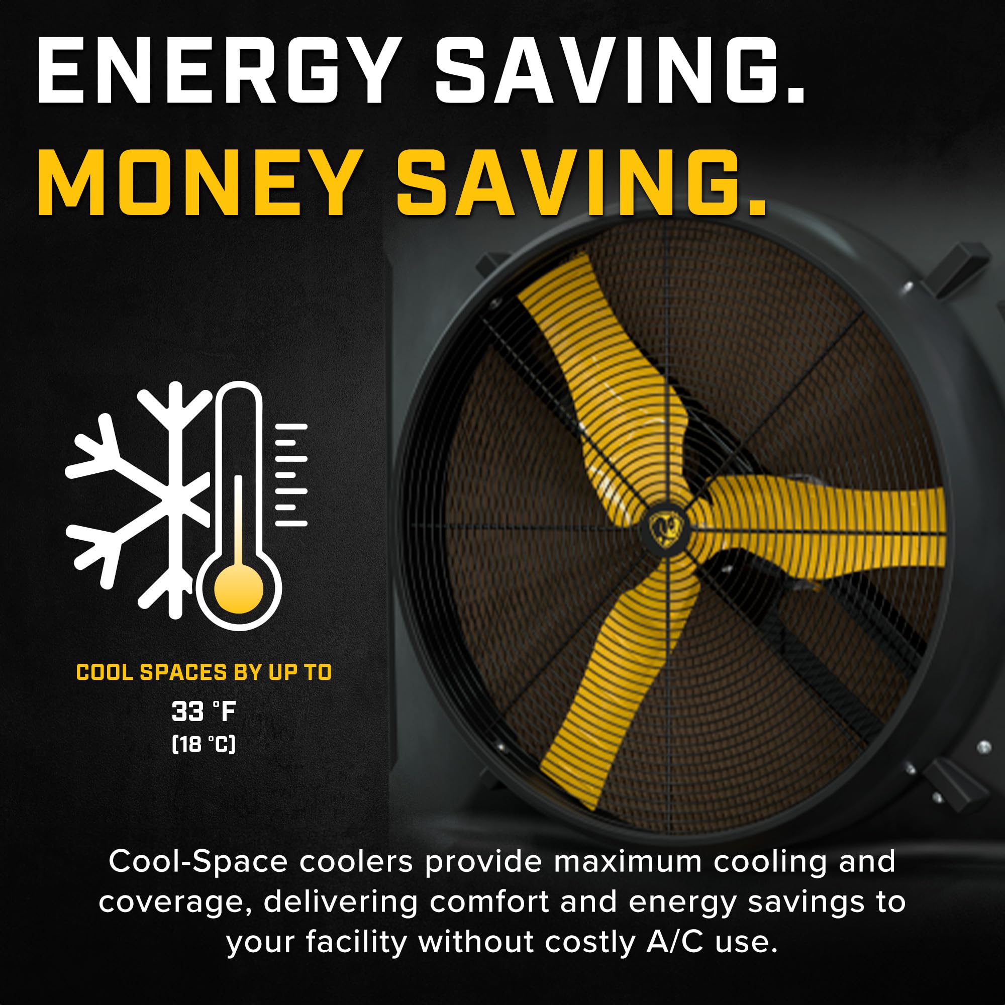 Big Ass Fans - Cool-Space 400 - Portable Evaporative Swamp Cooler, 36 Inch Diameter Fan Indoor Outdoor Use Continuous Or Fillabl