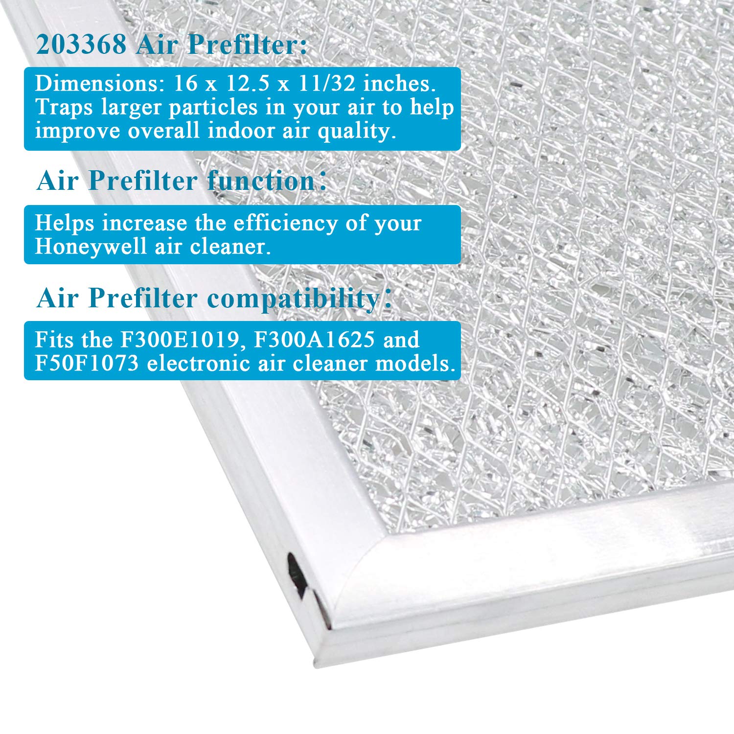 Beaquicy 203368 F50F F300 Air Prefilter Replacement For Honey Well Cleaner   Replaces F300E1019, F300A1625, F50F1073   Pack Of 2