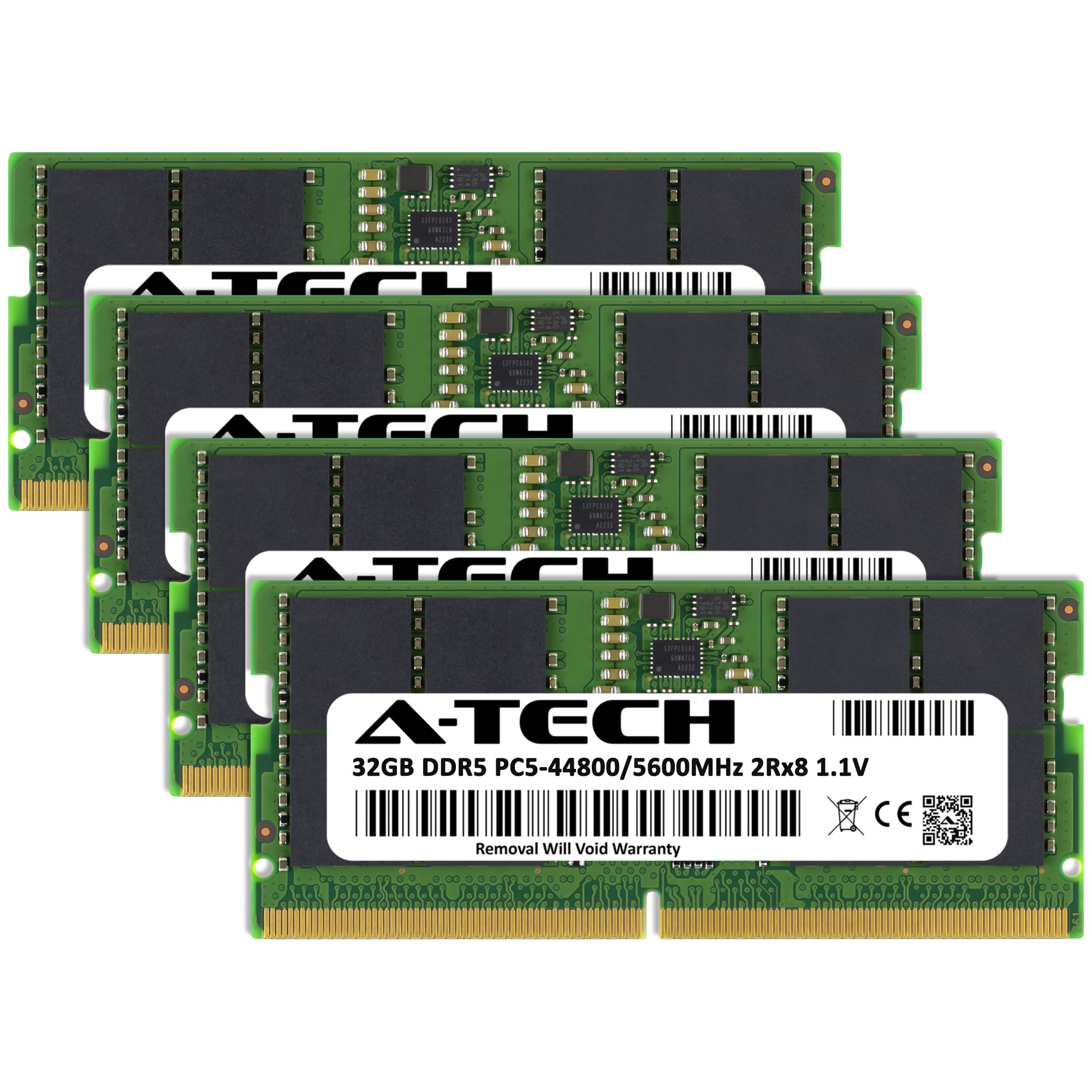 A Tech 128Gb Kit (4X32Gb) Ddr5 5600Mhz Pc5 44800 Cl46 Sodimm 2Rx8 1.1V Non Ecc Unbuffered So Dimm 262 Pin Laptop Ram Memory Upgr
