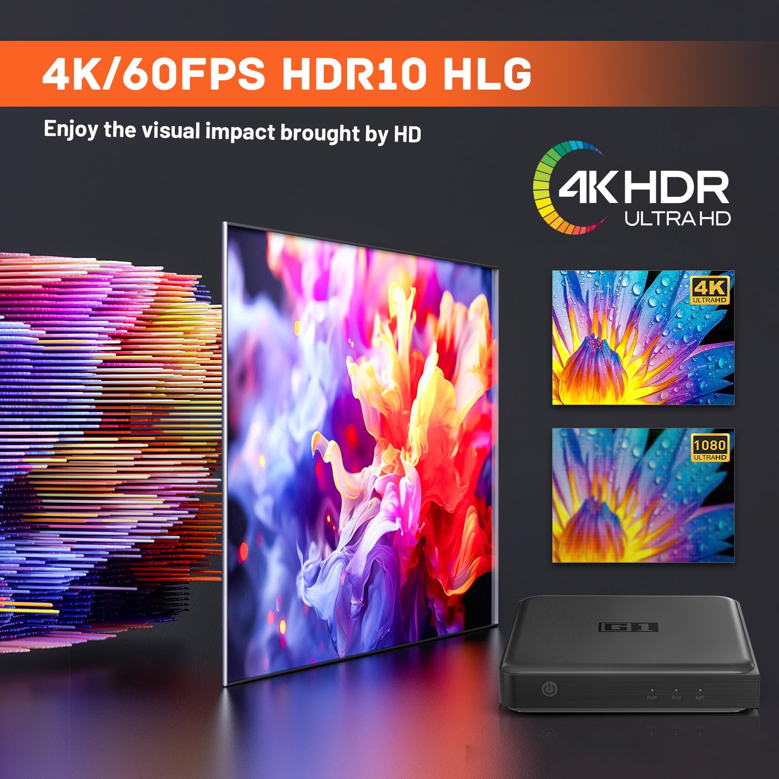 Kinhank Android 11.0 Tv Box, G1 Smart Tv Box, Compatible With Netflix Google Certified, Streaming Media Player, Ultra 4K Hdr 10+