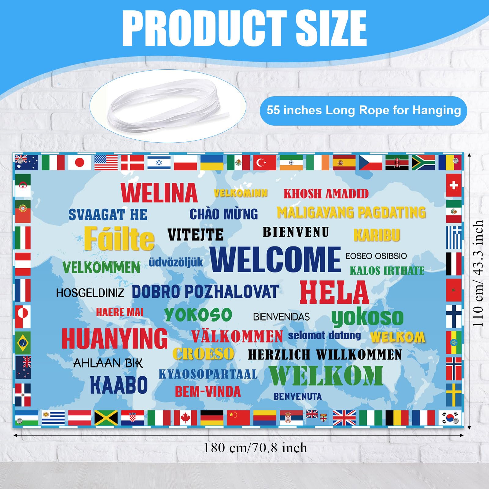 Tatuo International Flag Backdrop International Welcome Banner World Flags Background Around The World Banner Decoration For Cou