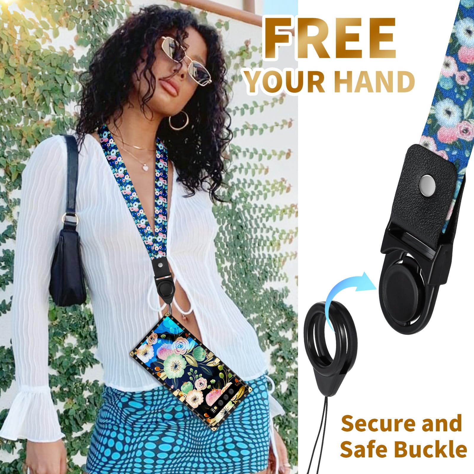 Loheckle For Samsung Galaxy S10 Case For Women, Designer Square Cases For Galaxy S10 With Ring Stand Holder And Lanyard, Stylish