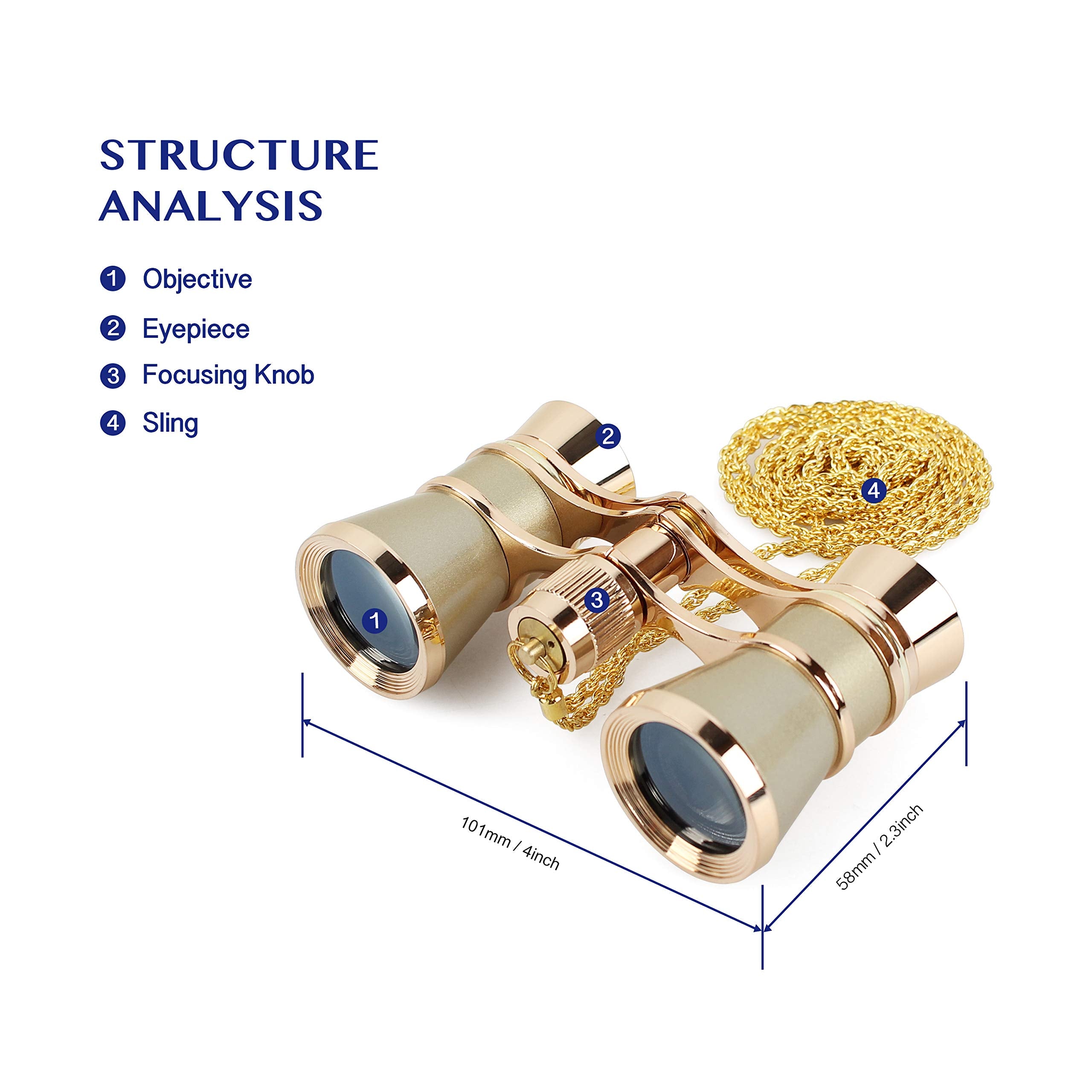 Aomekie Opera Glasses Binoculars 3X25 Theater Glasses Mini Binocular Compact With Handle For Adults Kids Women In Musical Concer