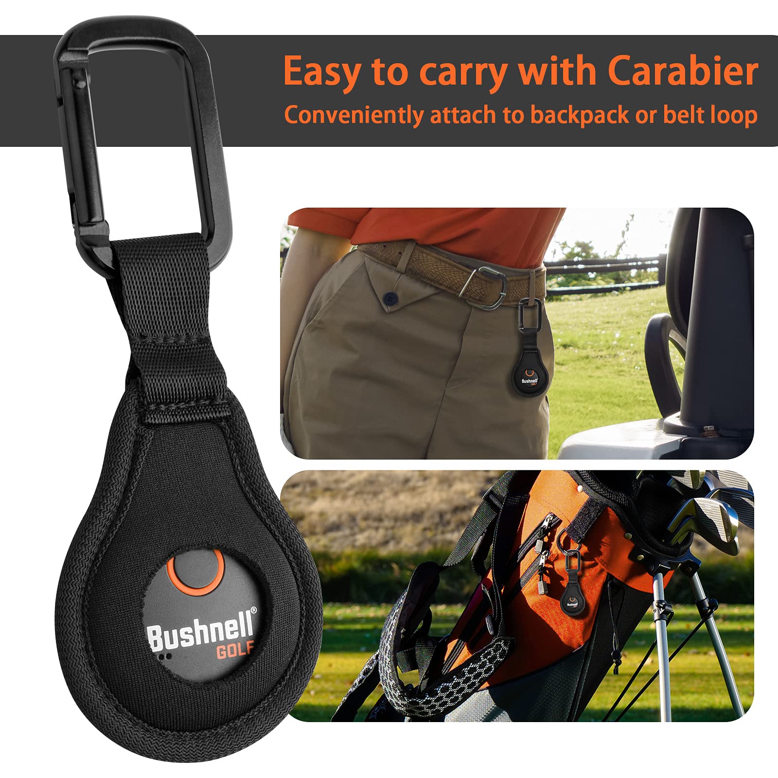 Xxerciz Neoprene Protective Case For Bushnell Wingman/2 Golf Gps Speaker Button, Carabiner Anti Lost Holder