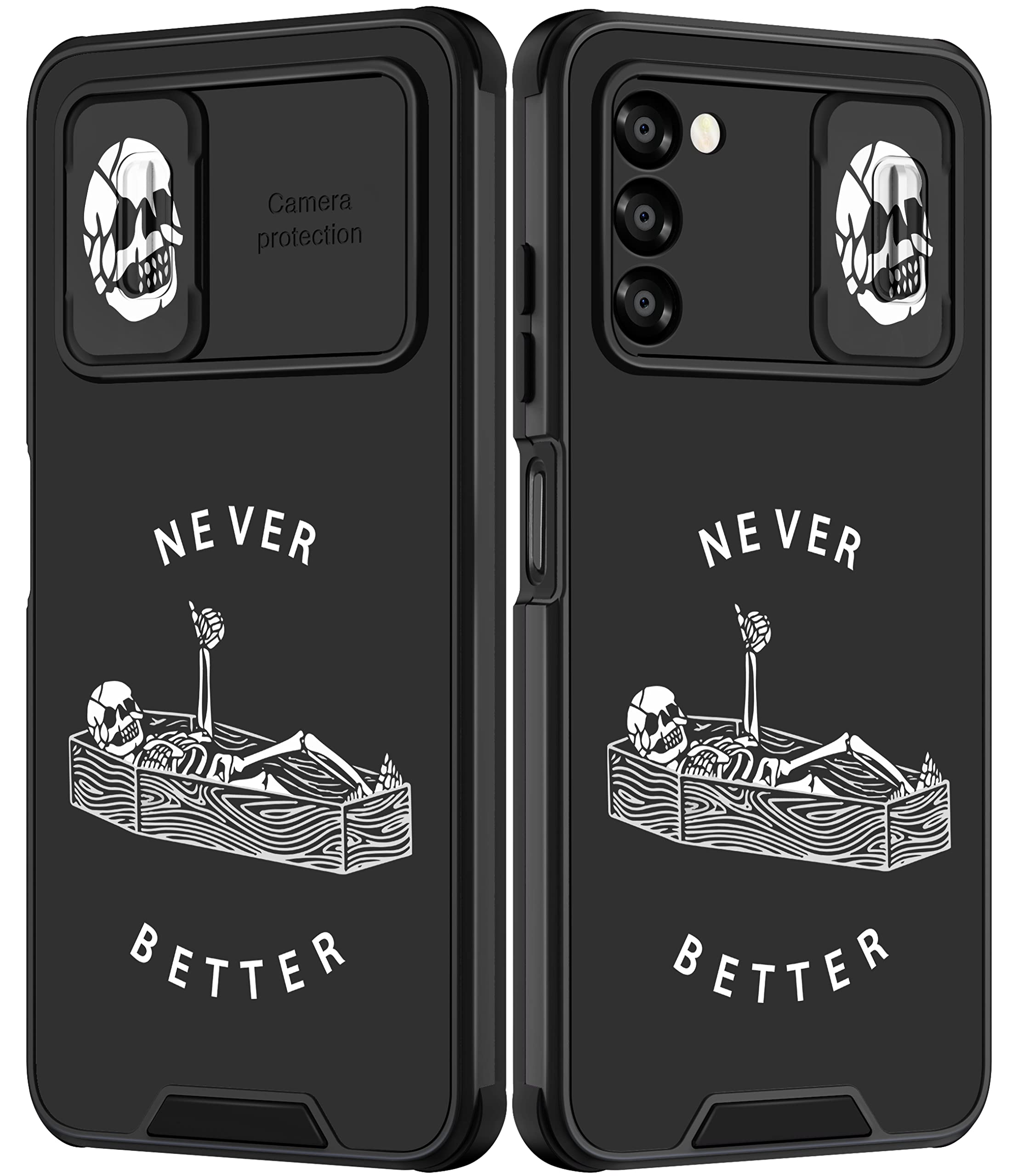Goocrux For Samsung Galaxy A03S Case Skeleton Gothic For Women Girls Cute Skull Phone Cover Funny Ghost Horror Goth Design With