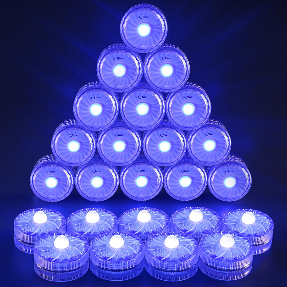 Hl Submersible Led Light,Blue Small Led Light,100 Hours Waterproof Flameless Led Lights Battery Powered For Wedding Home Vase Fe