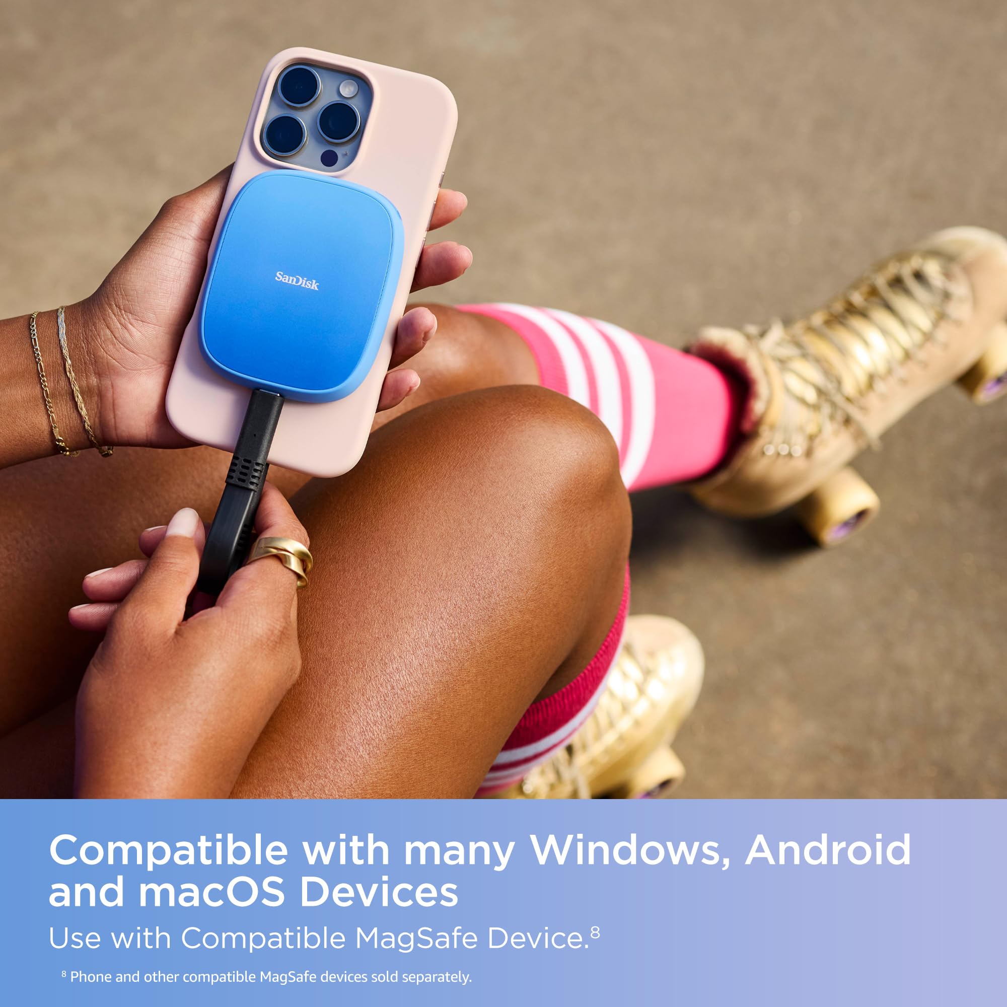 Sandisk 1Tb Creator Phone Ssd - Up To 1,000 Mb/S - Compatible With Magsafe For Your Usb-C Smartphone, Works With Iphone 15 Pro/P