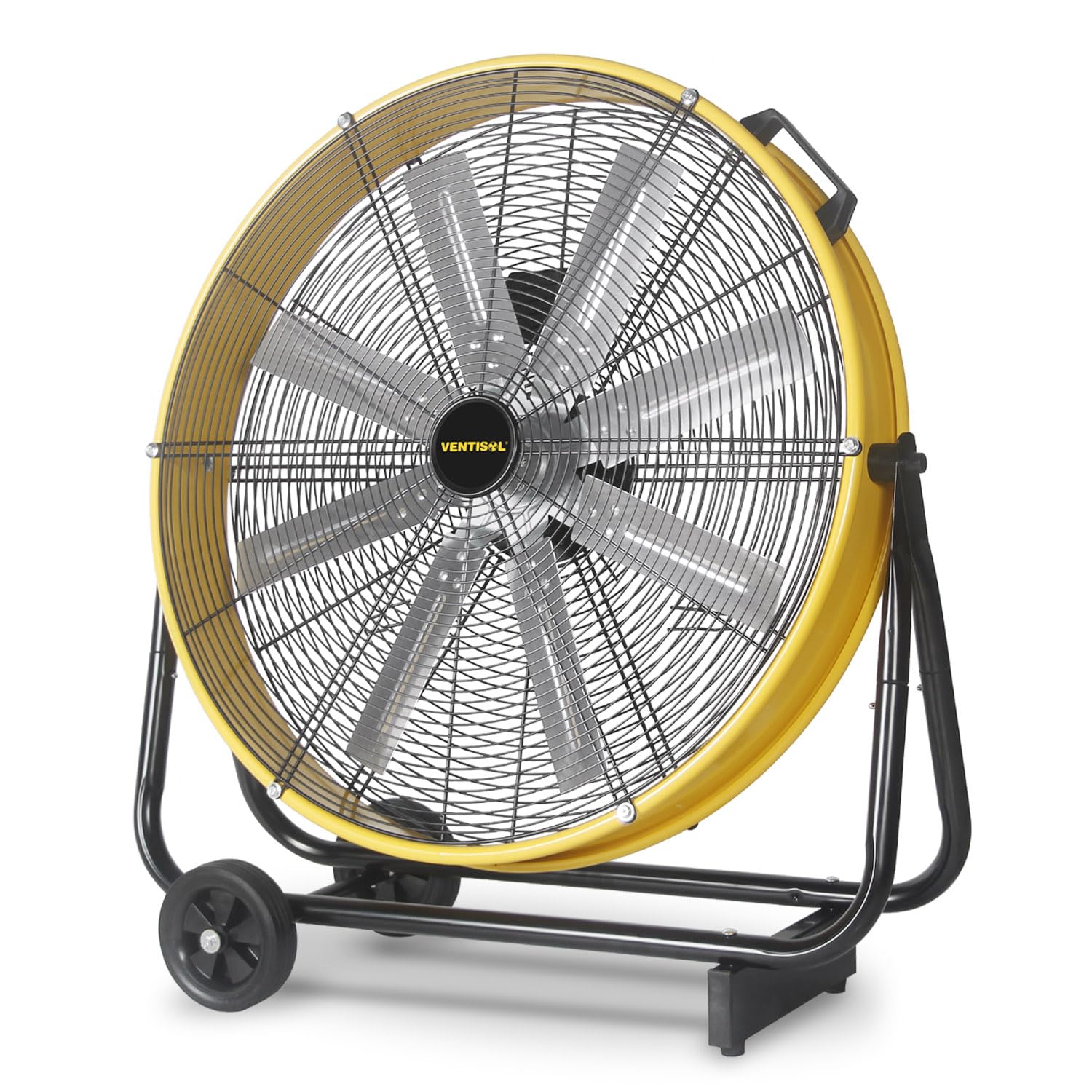 Ventisol 24 Inch Industrial Floor Drum Fan, 9500 Cfm Heavy Duty Floor Fan 3 Speed Air Circulator With Castors, High Velocity Sho