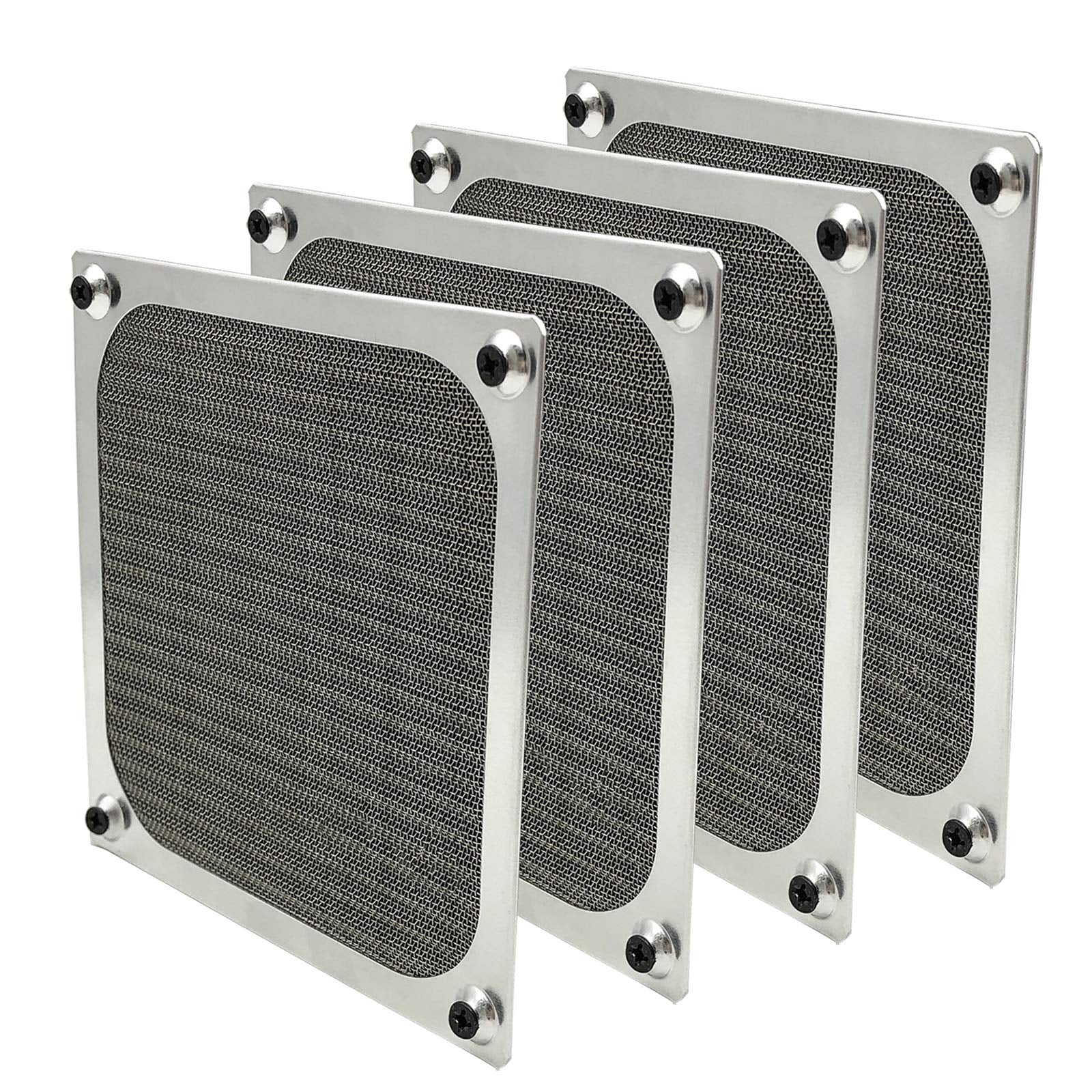 140Mm Pc Computer Case Fan Dust Filter Grills Dustproof Case Cover With Screws, Aluminum Frame Ultra Fine Stainelss Steel Mesh,