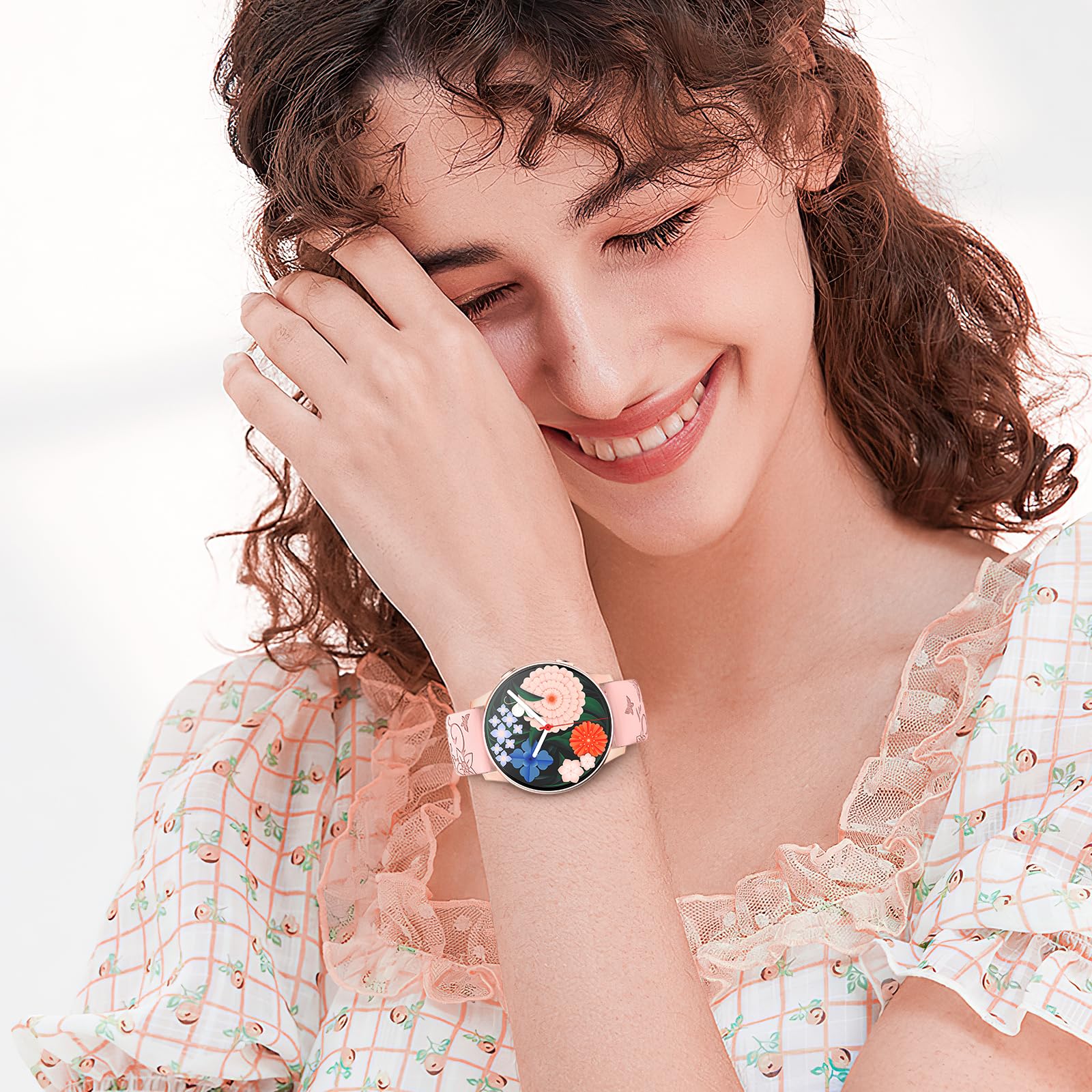 Supernana Floral Design 3 Pack Samsung Galaxy Watch Bands For Women, Elegant Butterfly And Wildflower Engravings, 20Mm Width, Qu