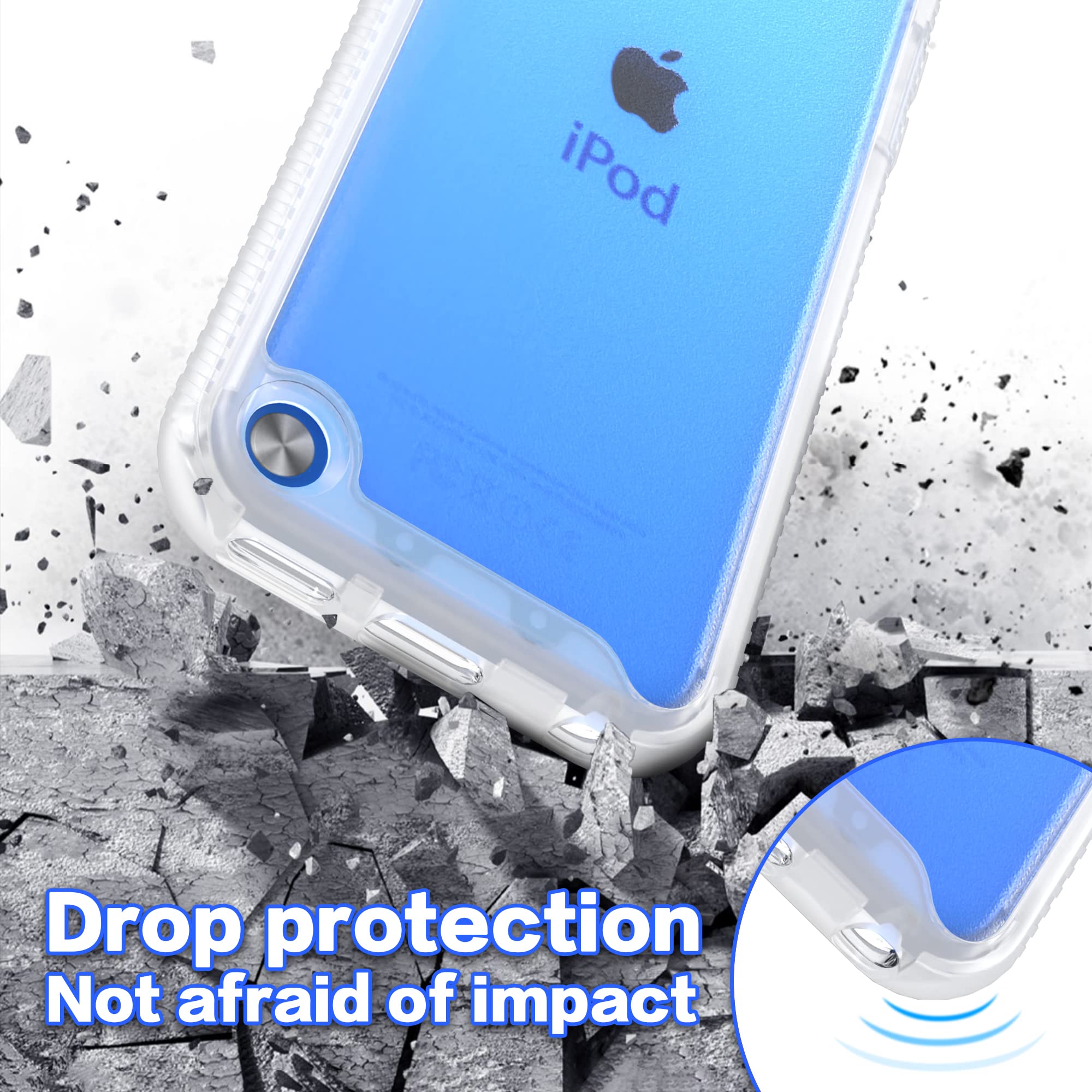 Idystar Compatible With Ipod Touch 7Th Generation Case, 2 In 1 Shockproof Ipod Case With Screen Protectors, Hybrid Slim Fit Prot