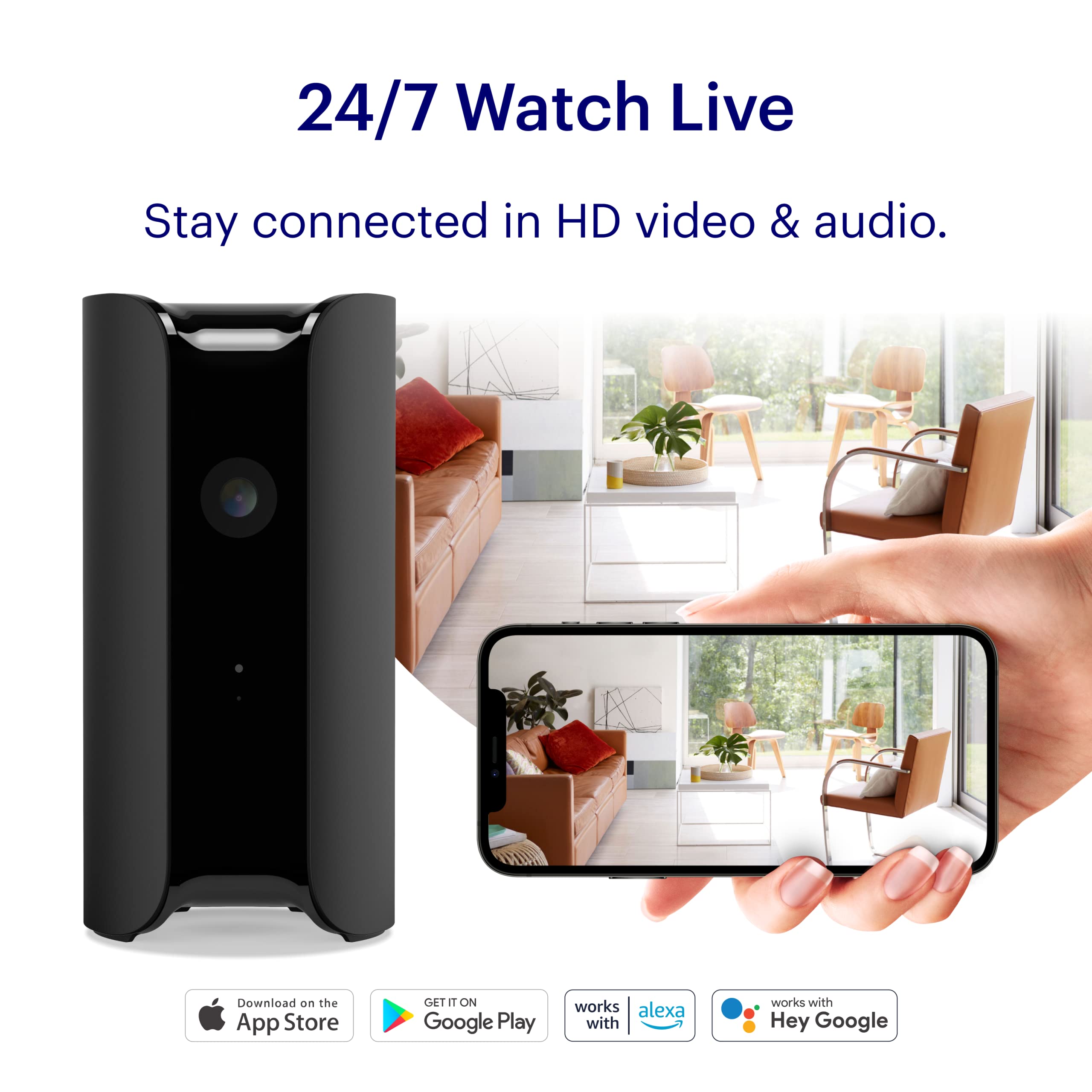 Canary View: Indoor Security Camera | Home Monitoring, Wifi, Wide Angle Lens, Motion Alerts, Compatible With Alexa & Google Home