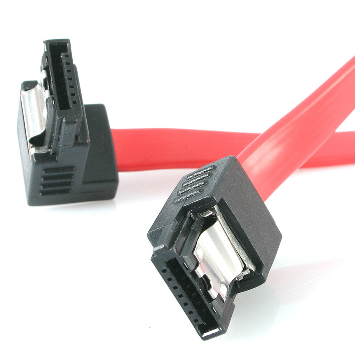 Startech.Com 18In Latching Sata To Right Angle Sata Serial Ata Cable   Right Angle Sata Cable   Sata 6Gbps   18 Inch (Lsata18Ra1