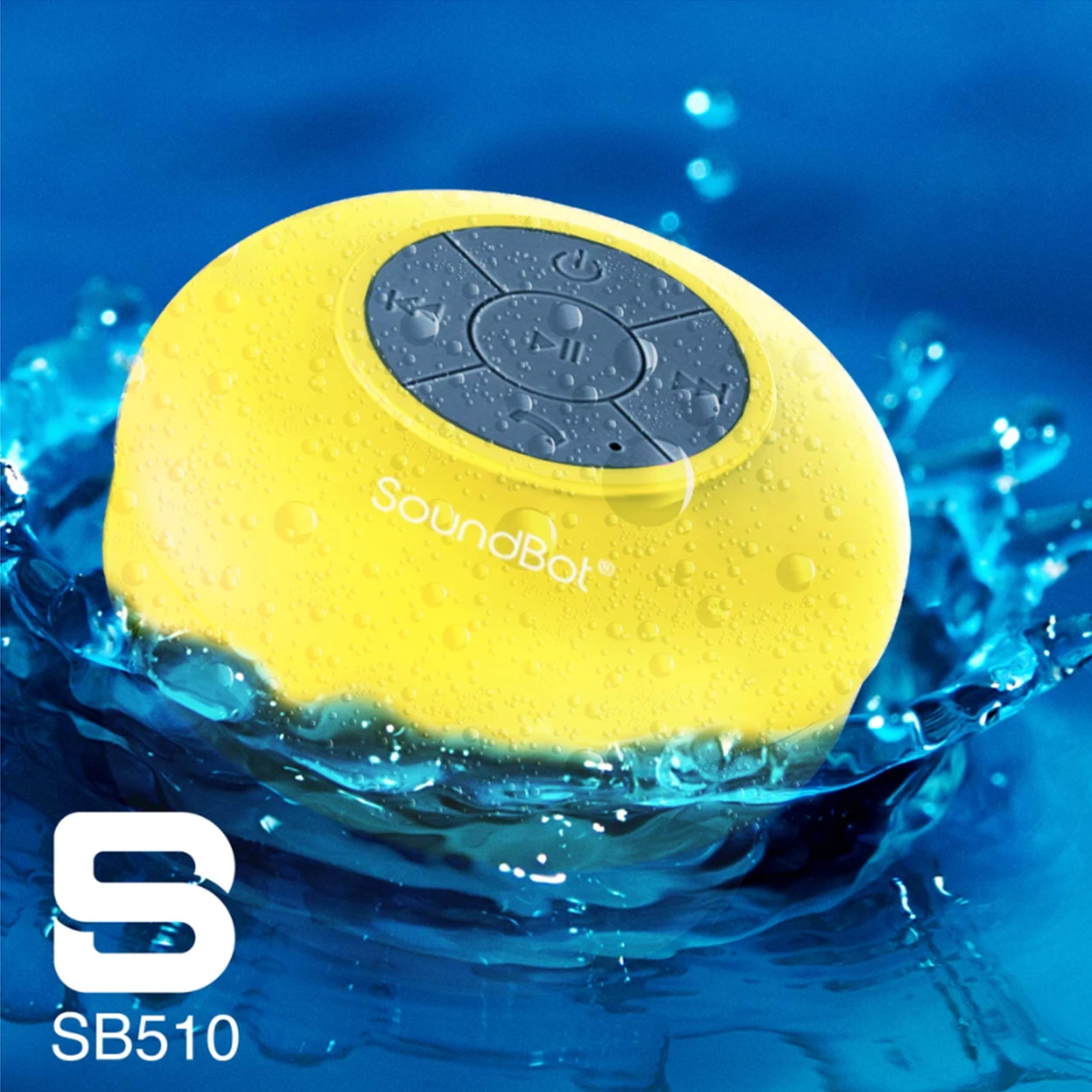 Soundbot Sb510 Hd Bluetooth, Usb, Infrared Shower Speaker, Water Resistant Handsfree Portable Speakerphone With Built-In Mic, 6H