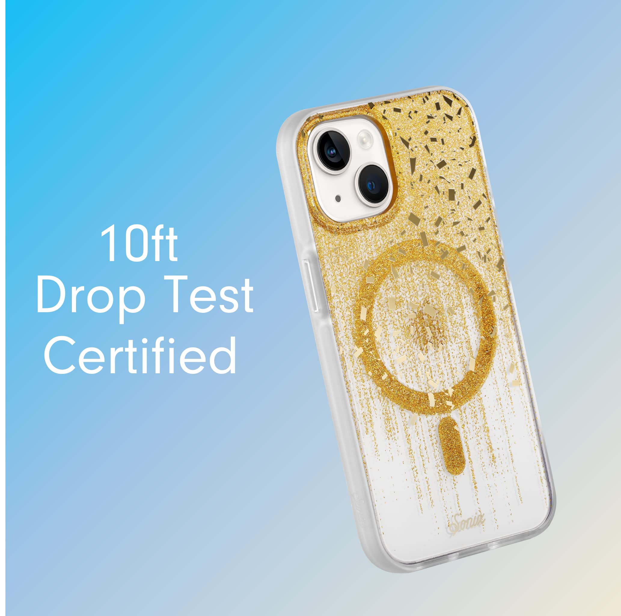 Sonix Case For Iphone 14 Plus | Compatible With Magsafe | 10Ft Drop Tested | Drippin' Gold Glitter