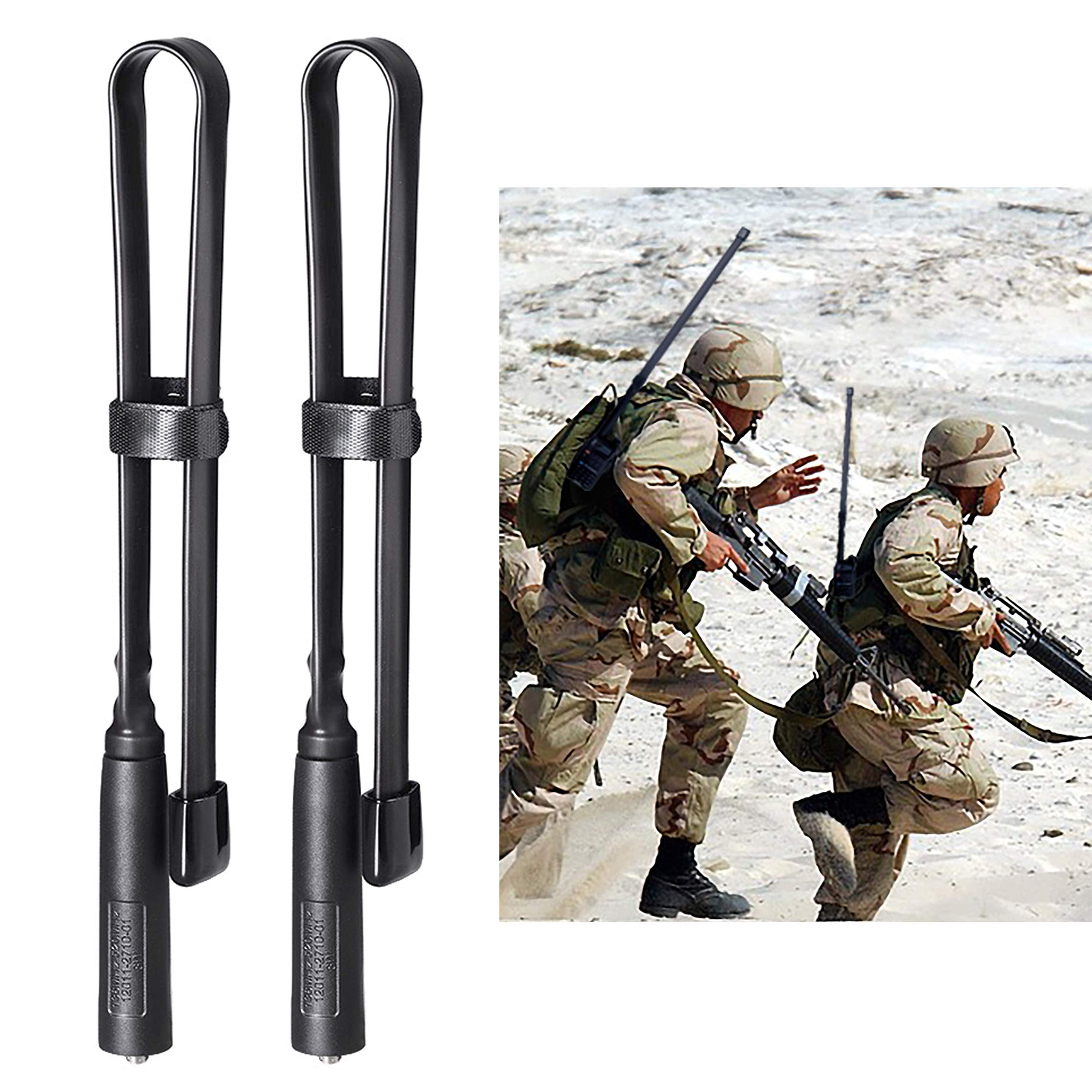 Bingfu Foldable Cs Tactical Sma Female Ham Radio Antenna 2 Pack Dual Band Vhf Uhf 136 520Mhz 18.5 Inch Antenna For Kenwood Baofe