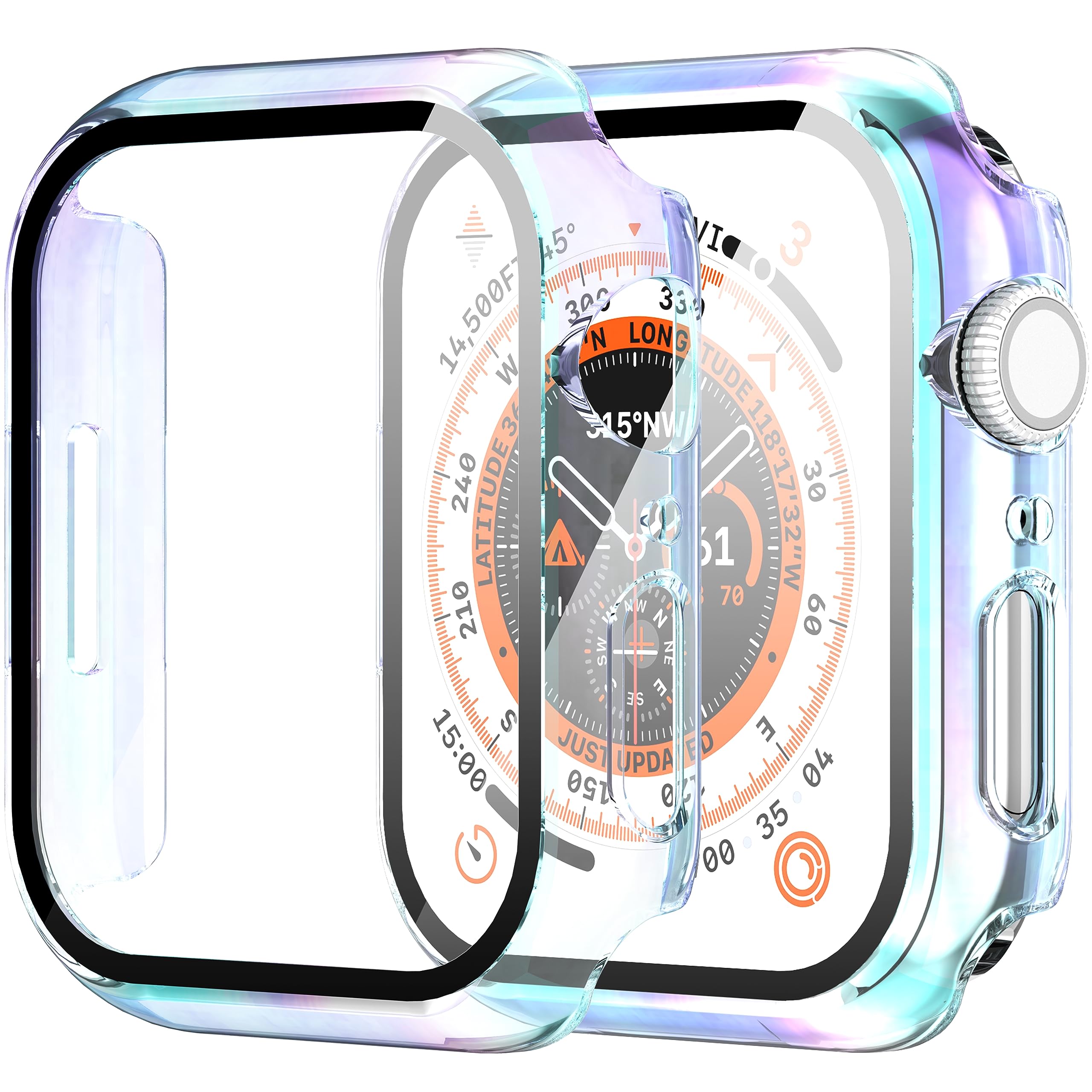 Suoman 2 Pack For Apple Watch Series 8/7/6/5/4/Series Se /Se 2 40Mm Screen Protector Case, Tempered Glass All Around Screen Prot