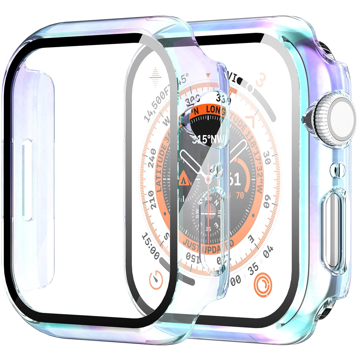 Suoman 2 Pack For Apple Watch Series 9/8/7/6/5/4/Series Se /Se 2 45Mm All Around Screen Protector Case, Tempered Glass Screen Pr