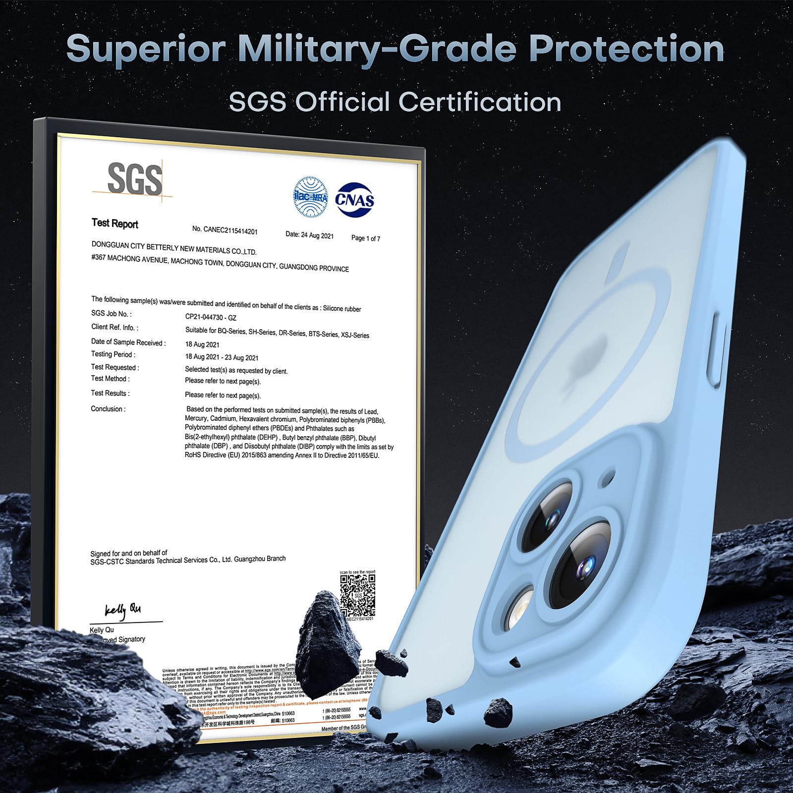 Tocol For Iphone 15 Bumper, Military Grade Drop Tested Slim Bumper For Iphone 15, Light Blue