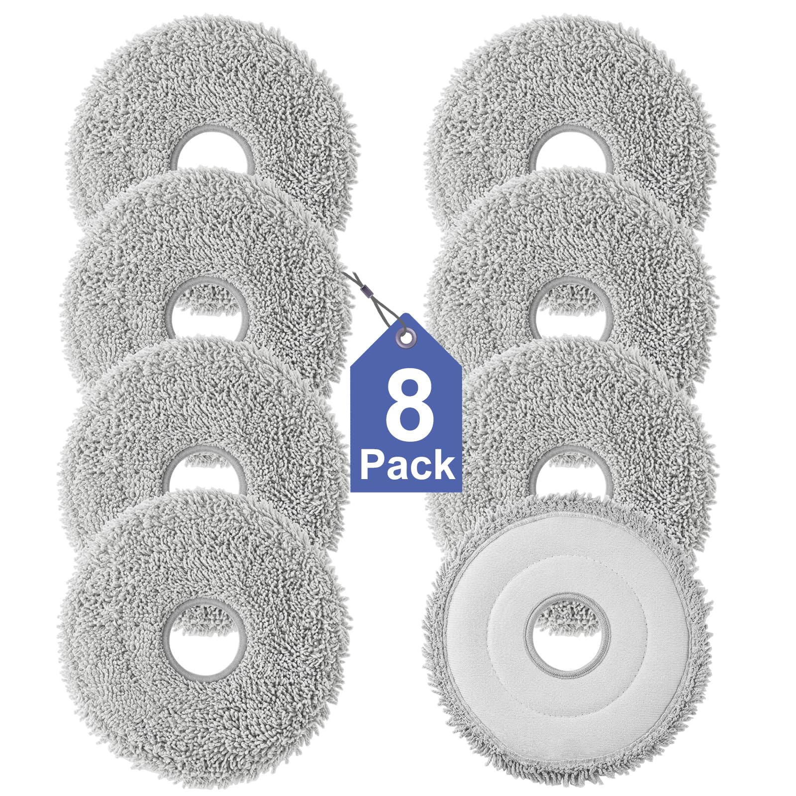 8 Pack Reusable Mop Pads for Dreame L10s, L40, X40, X50 Robot Vacuum