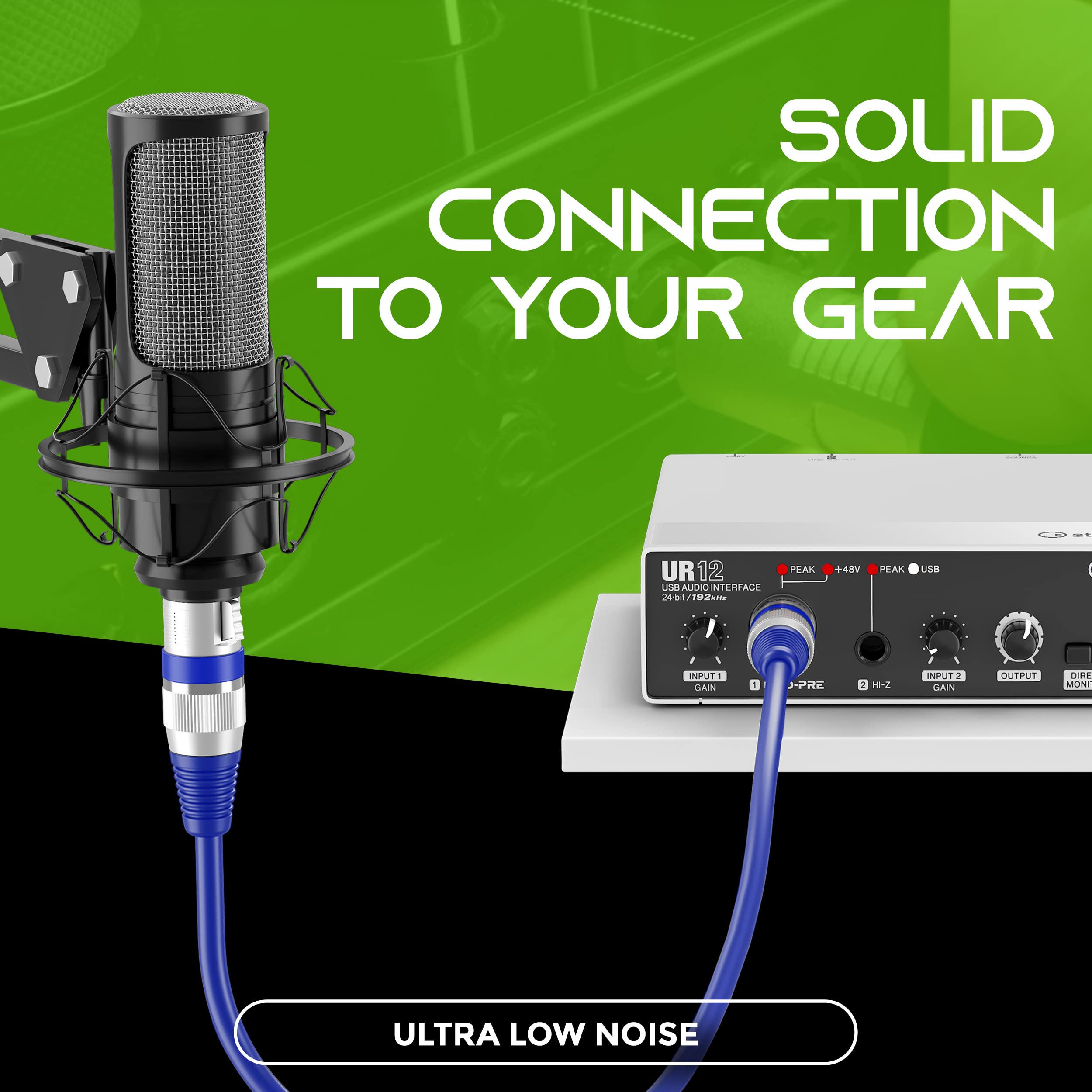 Gearit Xlr To Xlr Microphone Cable (100 Feet, 1 Pack) Xlr Male To Female Mic Cable 3 Pin Balanced Shielded Xlr Cable For Mic Mix