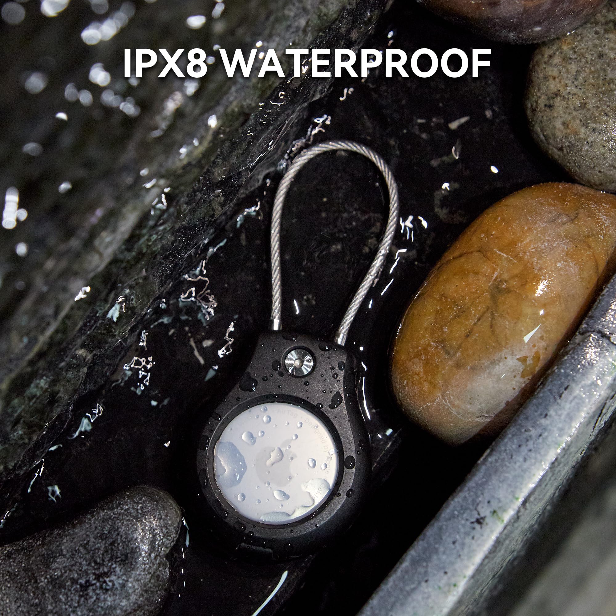 Airtag Keychain Holder  2 Pack, Waterproof Air Tag Lock Case, Compatible With Apple Airtags, Ultra Secure Apple Tag Case, For Lu