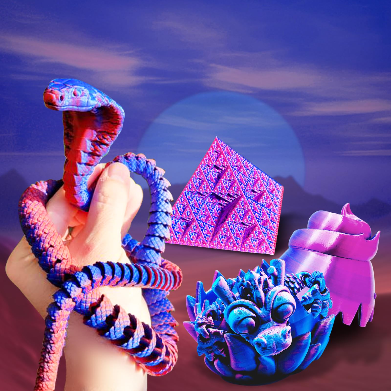 Yousu Silk Pla Filament 1.75Mm 3D Printer Filament Dual Color Coextrusion Filament Silk Rose Red Blue Color Change Pla, Compatib