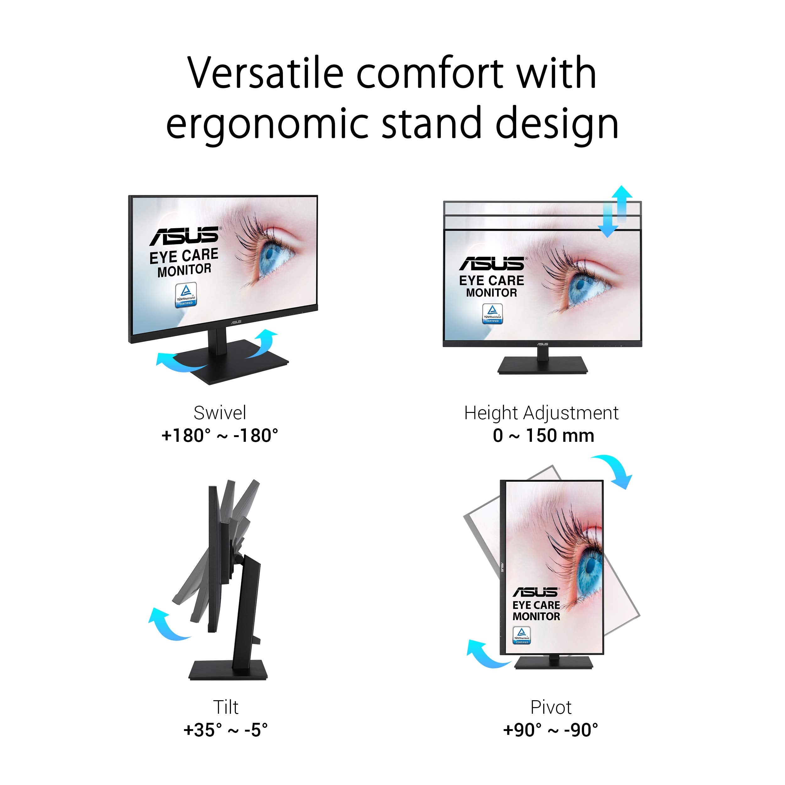 Monitor Led 27 Asus Va27Dqsb Ips Hdmi Mmd 75Hz Regulable Altura
