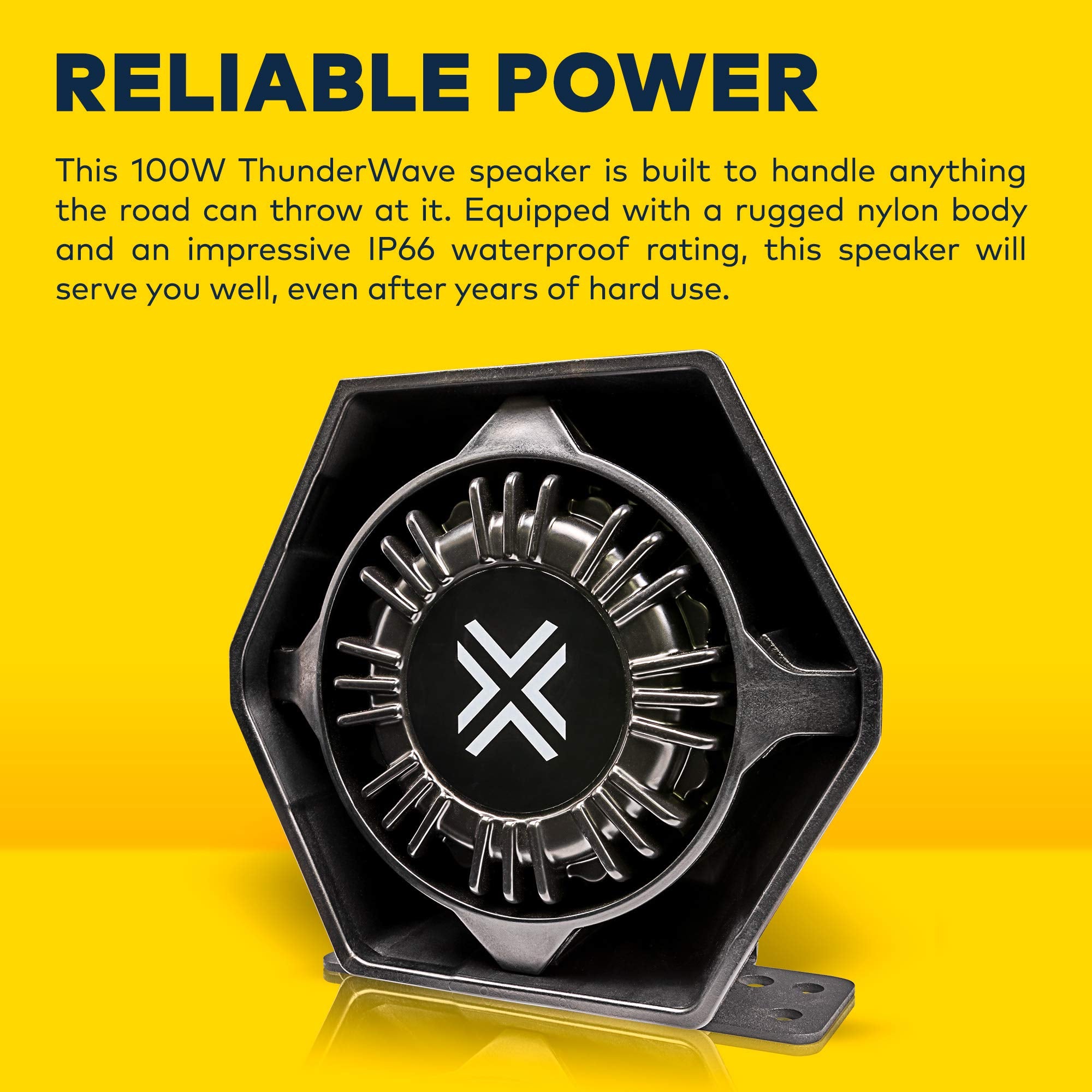 Thunderwave 100W Compact Siren Speaker [126 134 Db] [500 5,000 Hz] [Ip66 Waterproof] [Universal Fit Compatible] Police Siren Speaker For Emergency Fire Vehicles Pov Utv