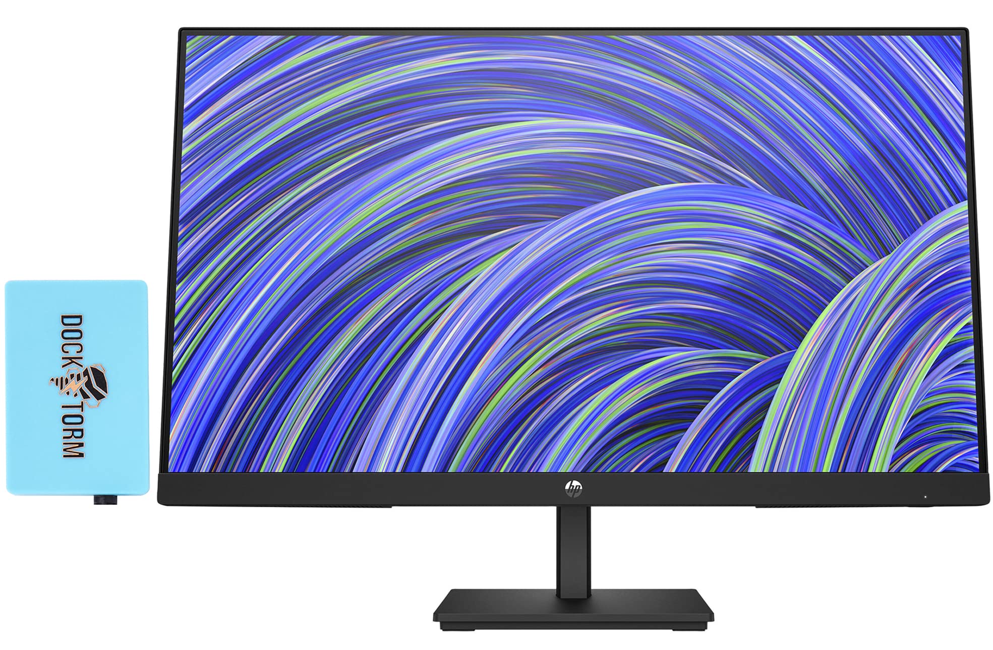 Hp V24I 24'' 1080P Computer Monitor Bundle With Docztorm Dock, 24'' Ips Full Hd (1920 X 1080) 75Hz Anti Glare Display, Amd Frees
