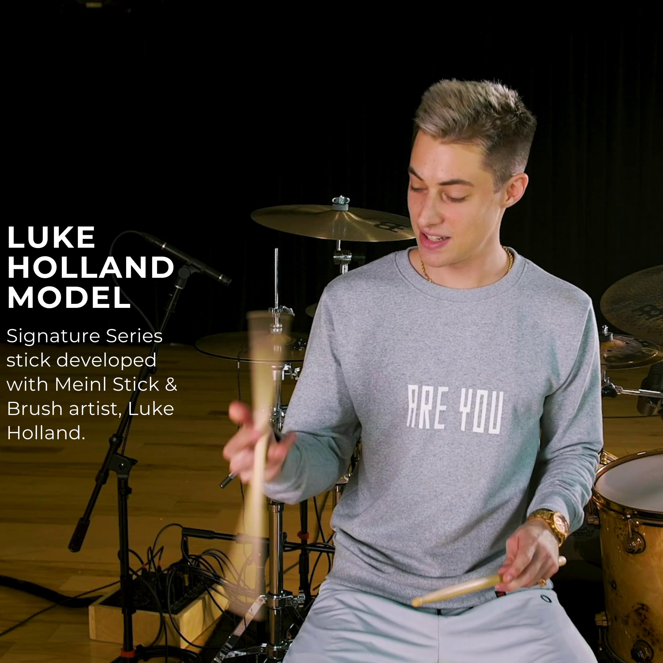 Meinl Stick & Brush Drumsticks, Luke Holland Signature   American Hickory With Round Shape Wood Tip   Made In Germany (Sb600)